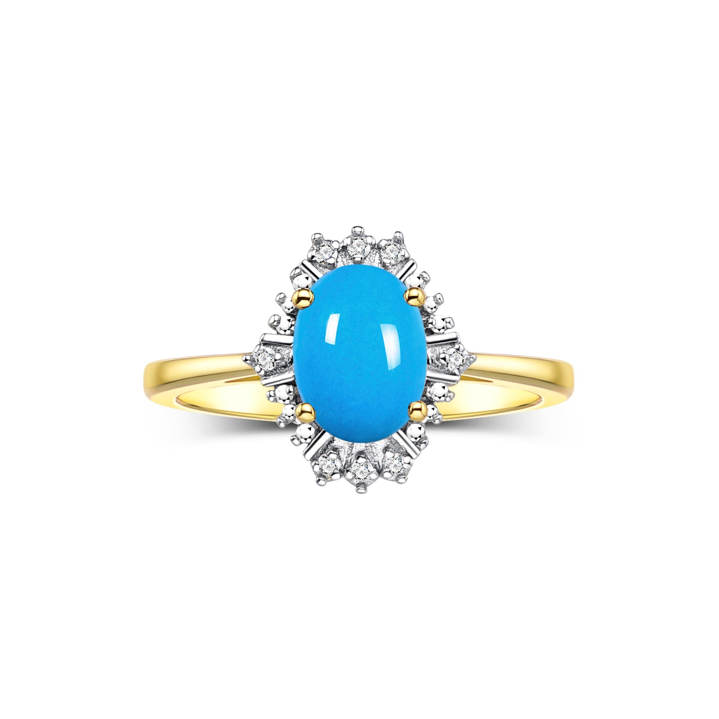 RYLOS 14K Yellow Gold Ring featuring a 7X5MM Oval Gemstone and Sparkling Diamonds - Exquisite Color Stone Jewelry for Women in Sizes 5-10