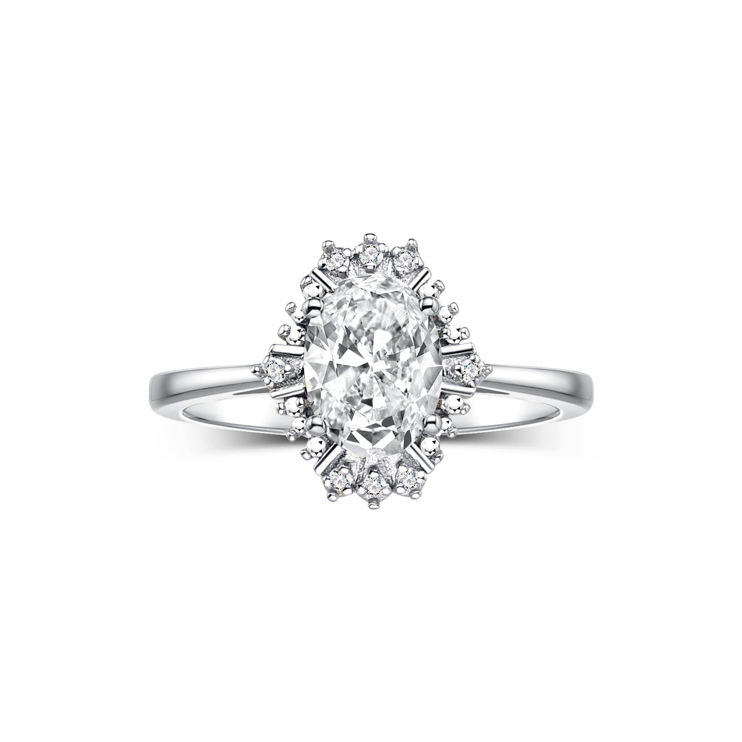 RYLOS 14K White Gold Ring featuring a 7X5MM Oval Gemstone and Sparkling Diamonds - Exquisite Color Stone Jewelry for Women in Sizes 5-10