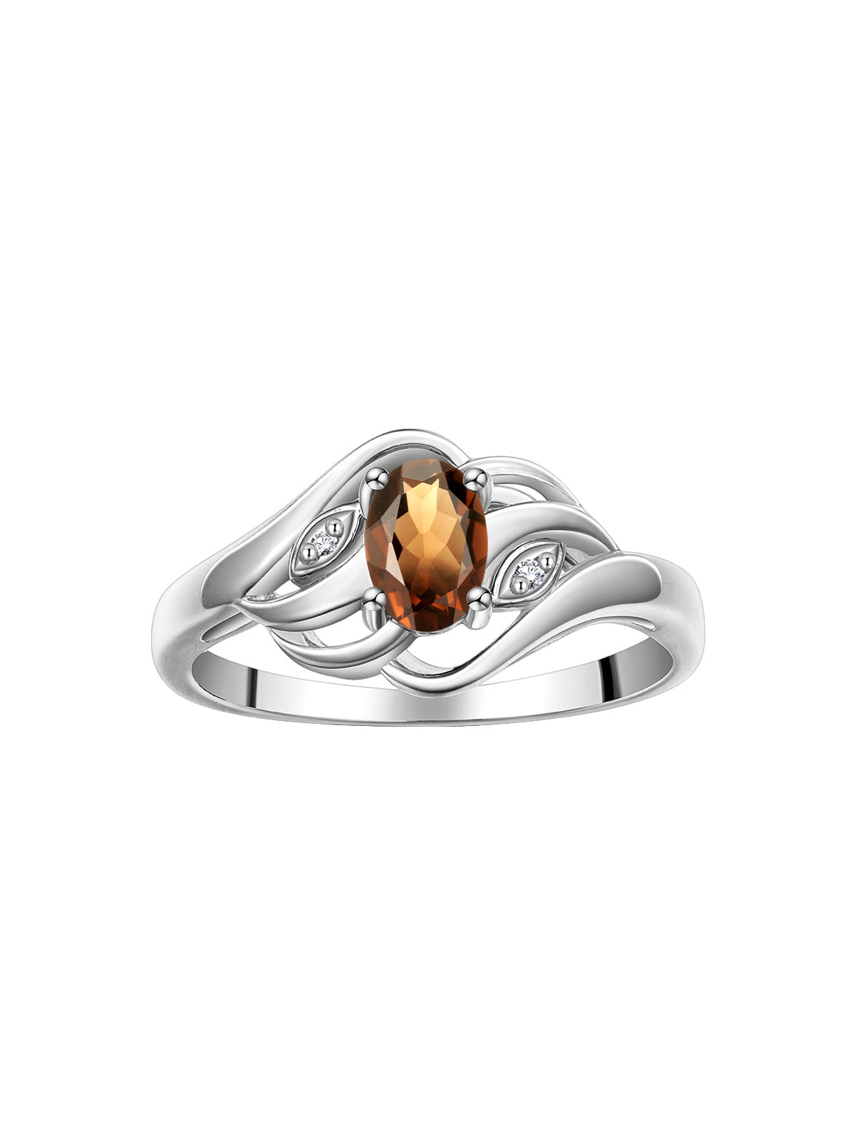 RYLOS 14K White Gold Ring with Classic Style, 6X4MM Birthstone Gemstone, & Sparkling Diamonds - Opulent Gem Jewelry for Women in Sizes 5-10