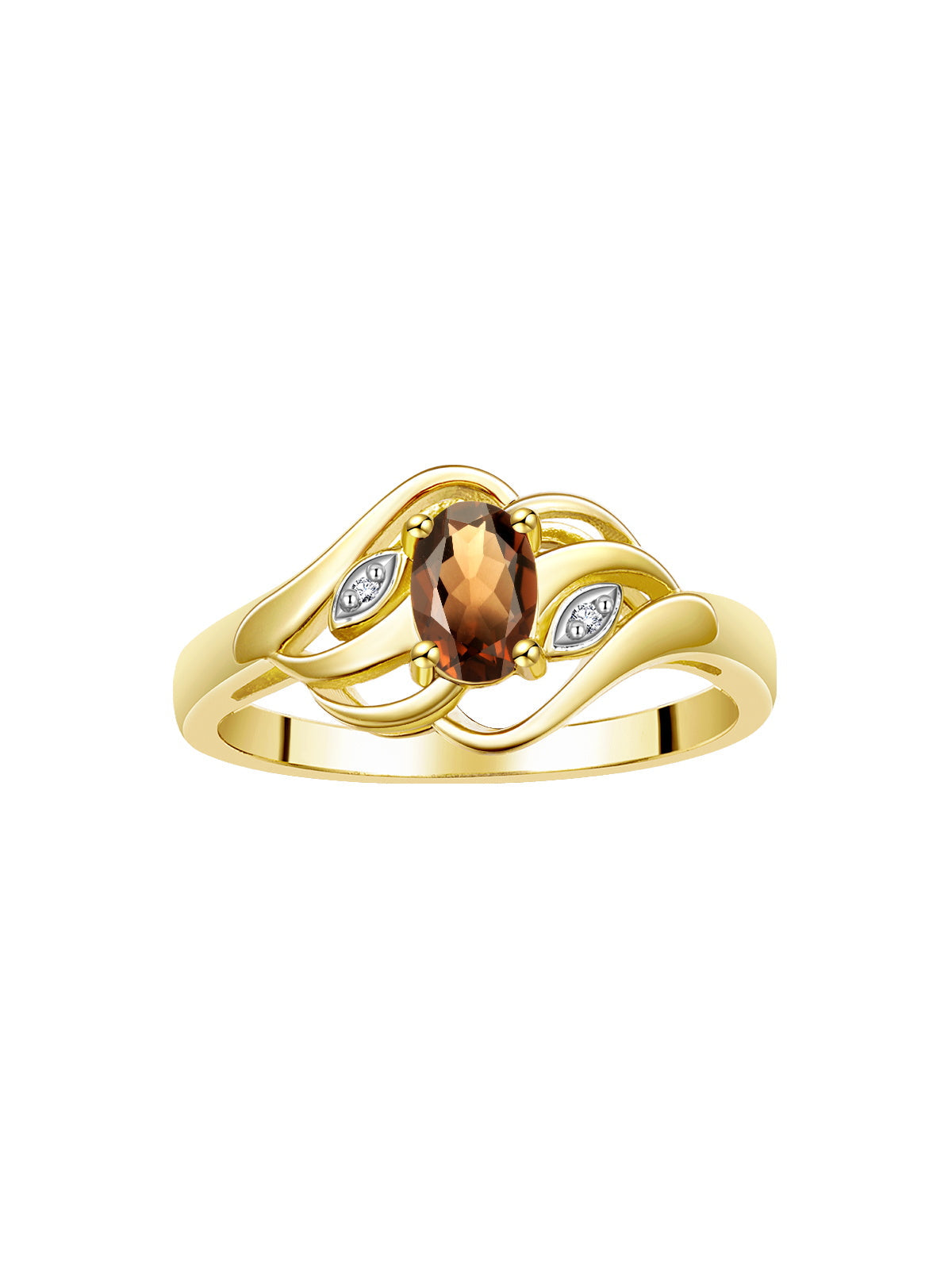 RYLOS 14K Yellow Gold Ring with Classic Style, 6X4MM Birthstone Gemstone, & Sparkling Diamonds - Opulent Gem Jewelry for Women in Sizes 5-10