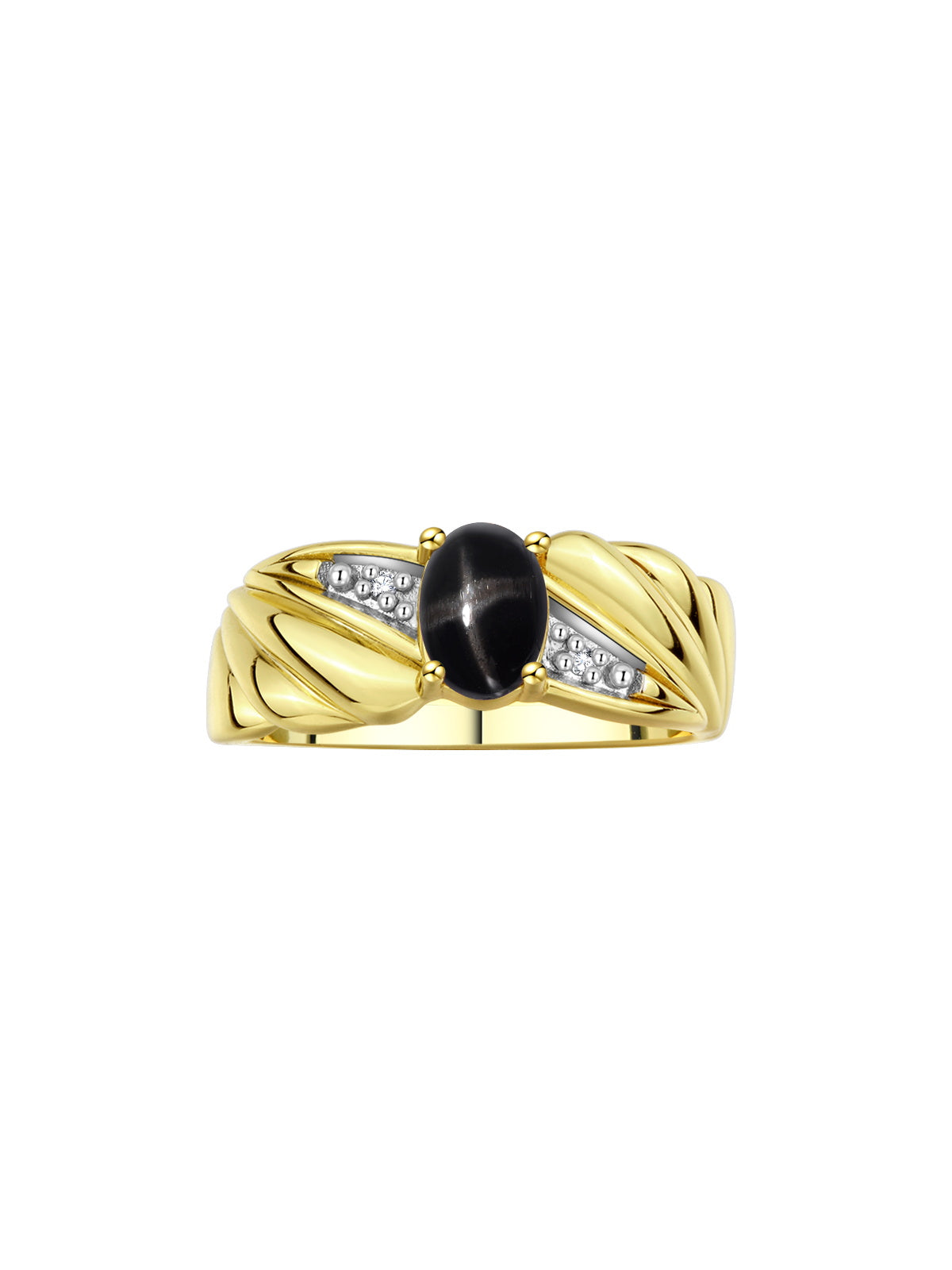 RYLOS Angel Wing Birthstone Ring 7X5MM Gemstone & Diamonds - Elegant Stone Jewelry for Women in Yellow Gold Plated Silver, Available in Sizes 5-10