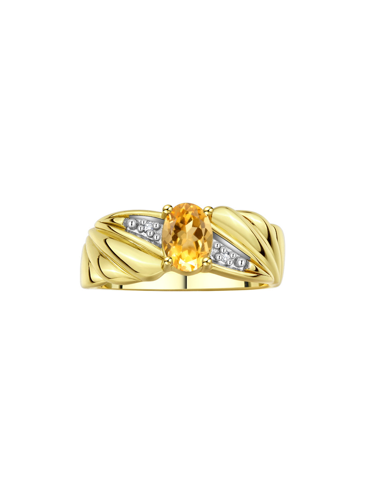 RYLOS Angel Wing Birthstone Ring 7X5MM Gemstone & Diamonds - Elegant Stone Jewelry for Women in Yellow Gold Plated Silver, Available in Sizes 5-10