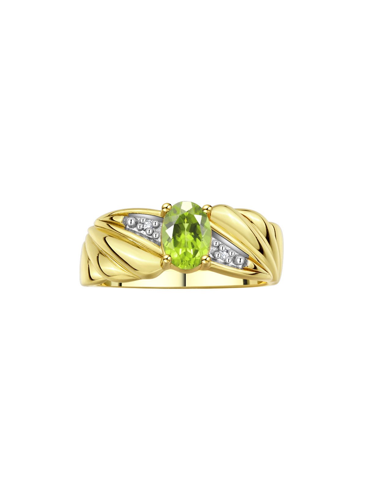 RYLOS Angel Wing Birthstone Ring 7X5MM Gemstone & Diamonds - Elegant Stone Jewelry for Women in Yellow Gold Plated Silver, Available in Sizes 5-10