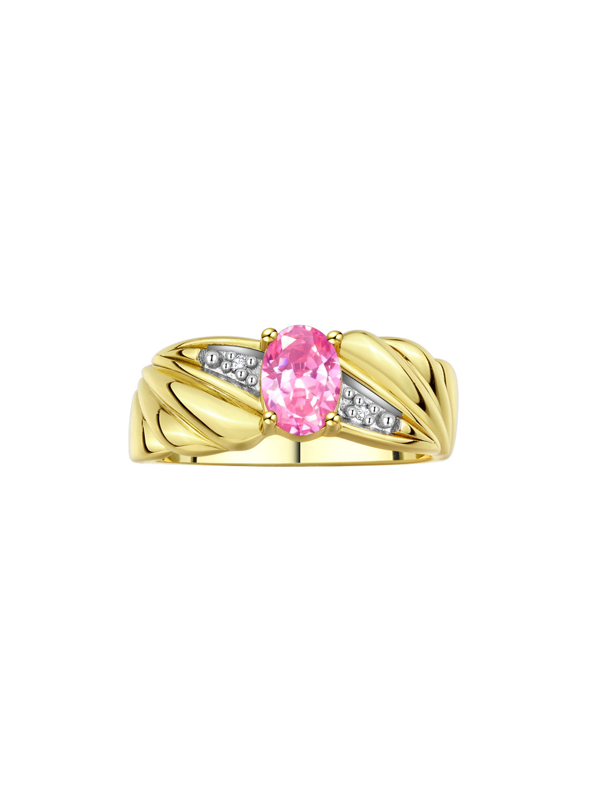 RYLOS Angel Wing Birthstone Ring 7X5MM Gemstone & Diamonds - Elegant Stone Jewelry for Women in Yellow Gold Plated Silver, Available in Sizes 5-10