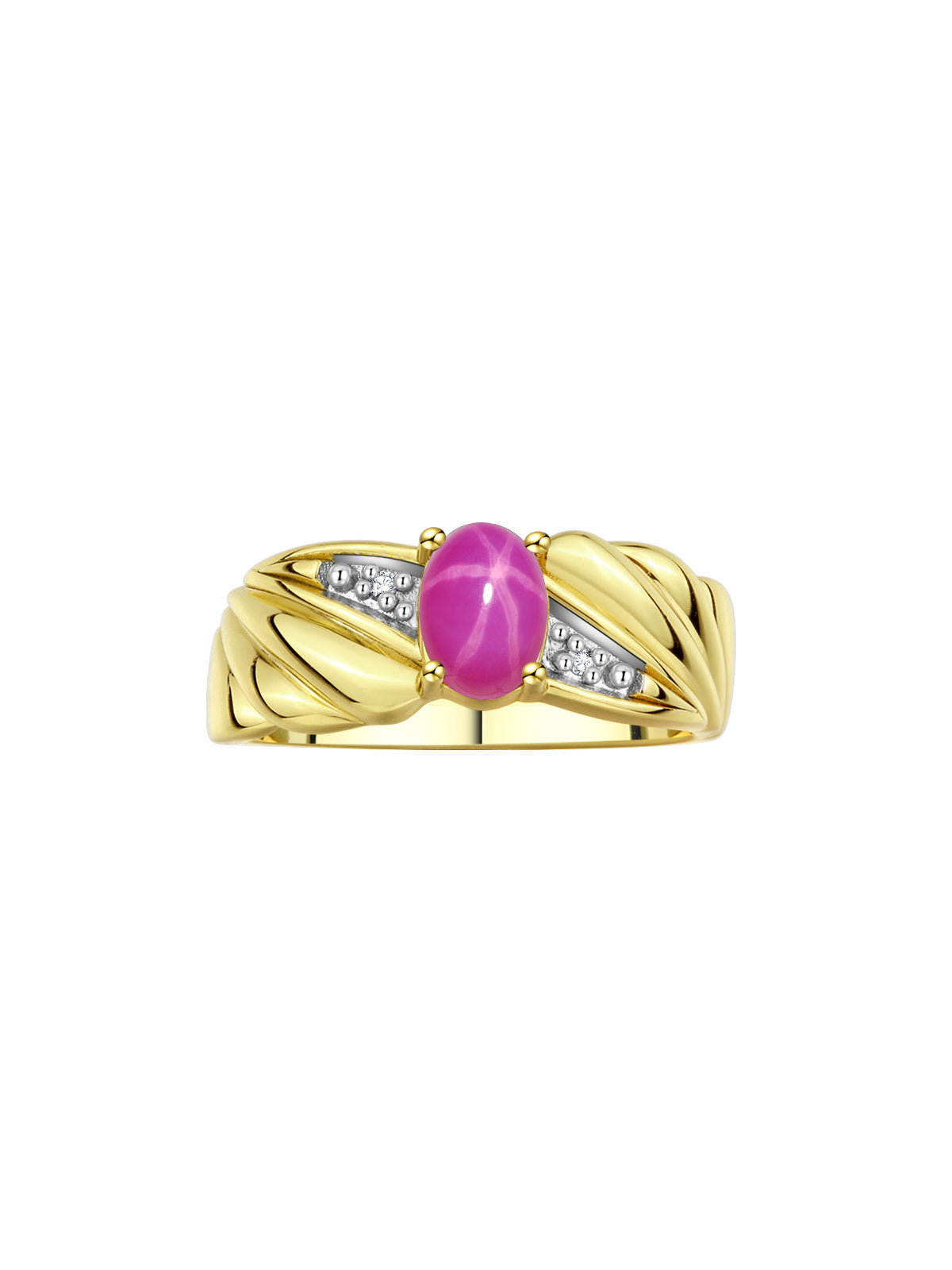 RYLOS Angel Wing Birthstone Ring 7X5MM Gemstone & Diamonds - Elegant Stone Jewelry for Women in Yellow Gold Plated Silver, Available in Sizes 5-10