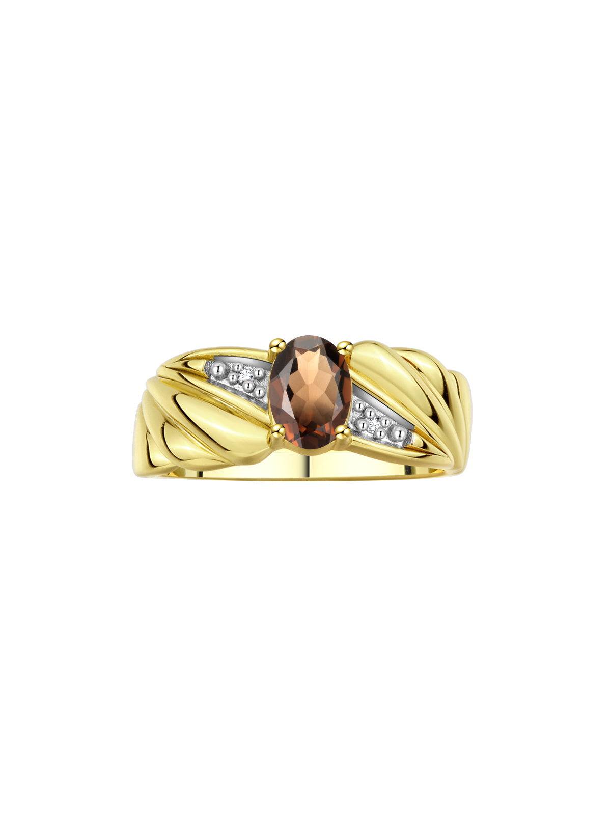 RYLOS Angel Wing Birthstone Ring 7X5MM Gemstone & Diamonds - Elegant Stone Jewelry for Women in Yellow Gold Plated Silver, Available in Sizes 5-10