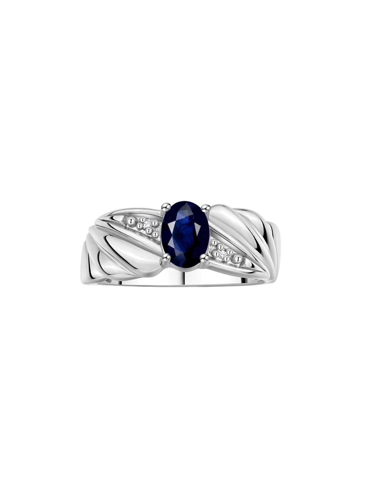 RYLOS 14K White Gold Angel Wing Birthstone Ring 7X5MM Gemstone & Diamonds - Captivating Color Stone Jewelry for Women in Gold, Sizes 5-10