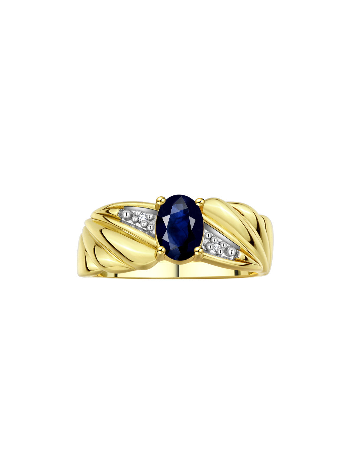 RYLOS Angel Wing Birthstone Ring 7X5MM Gemstone & Diamonds - Elegant Stone Jewelry for Women in Yellow Gold Plated Silver, Available in Sizes 5-10