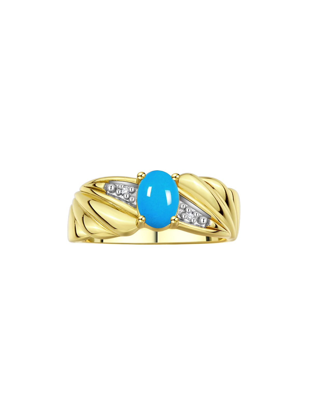 RYLOS 14K Yellow Gold Angel Wing Birthstone Ring 7X5MM Gemstone & Diamonds - Captivating Color Stone Jewelry for Women in Gold, Sizes 5-10