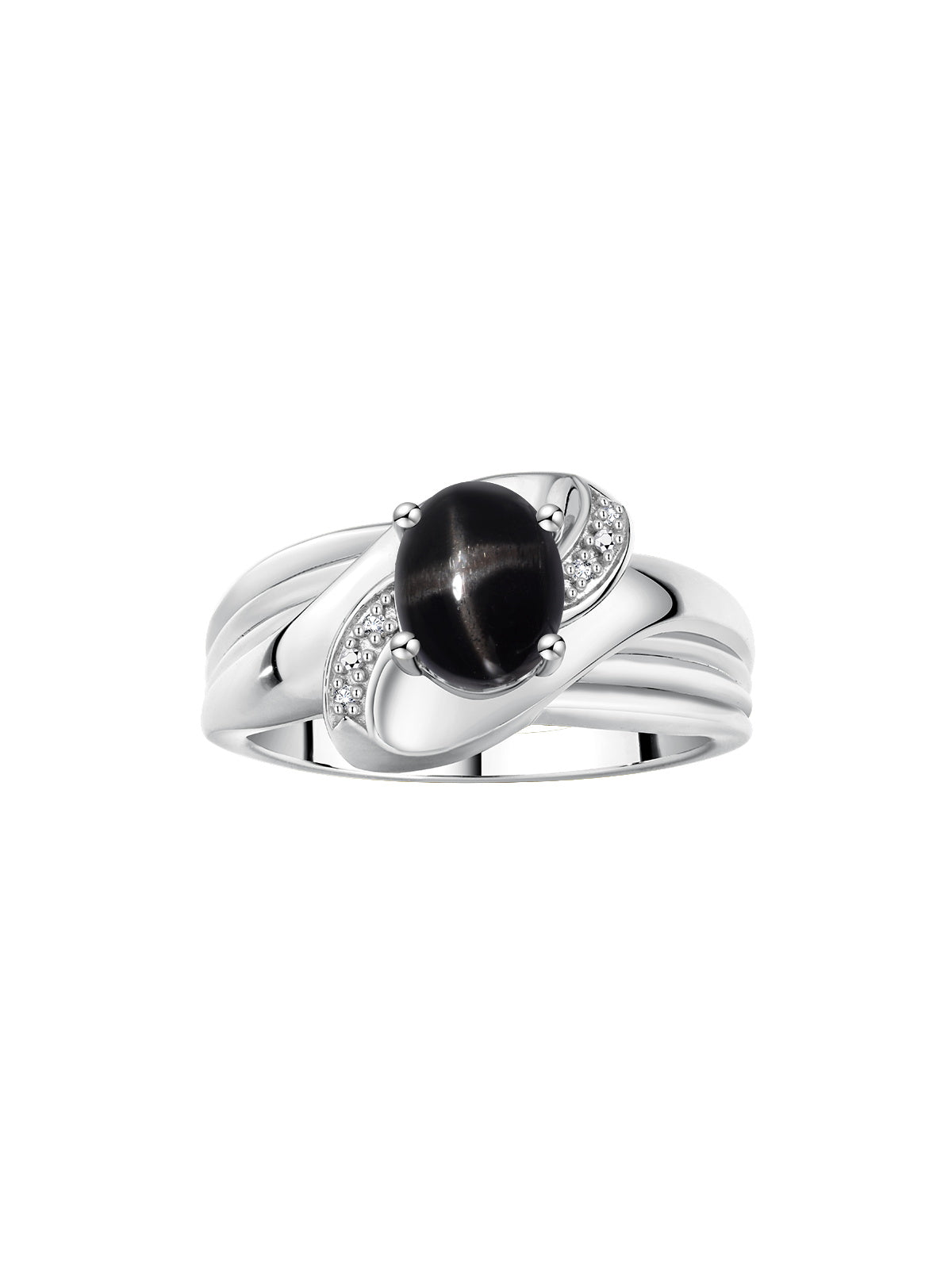 RYLOS Ring with Oval 9X7MM Gemstone & Diamonds - Classic Design Gem Jewelry for Women in Sterling Silver, Available in Sizes 5-10