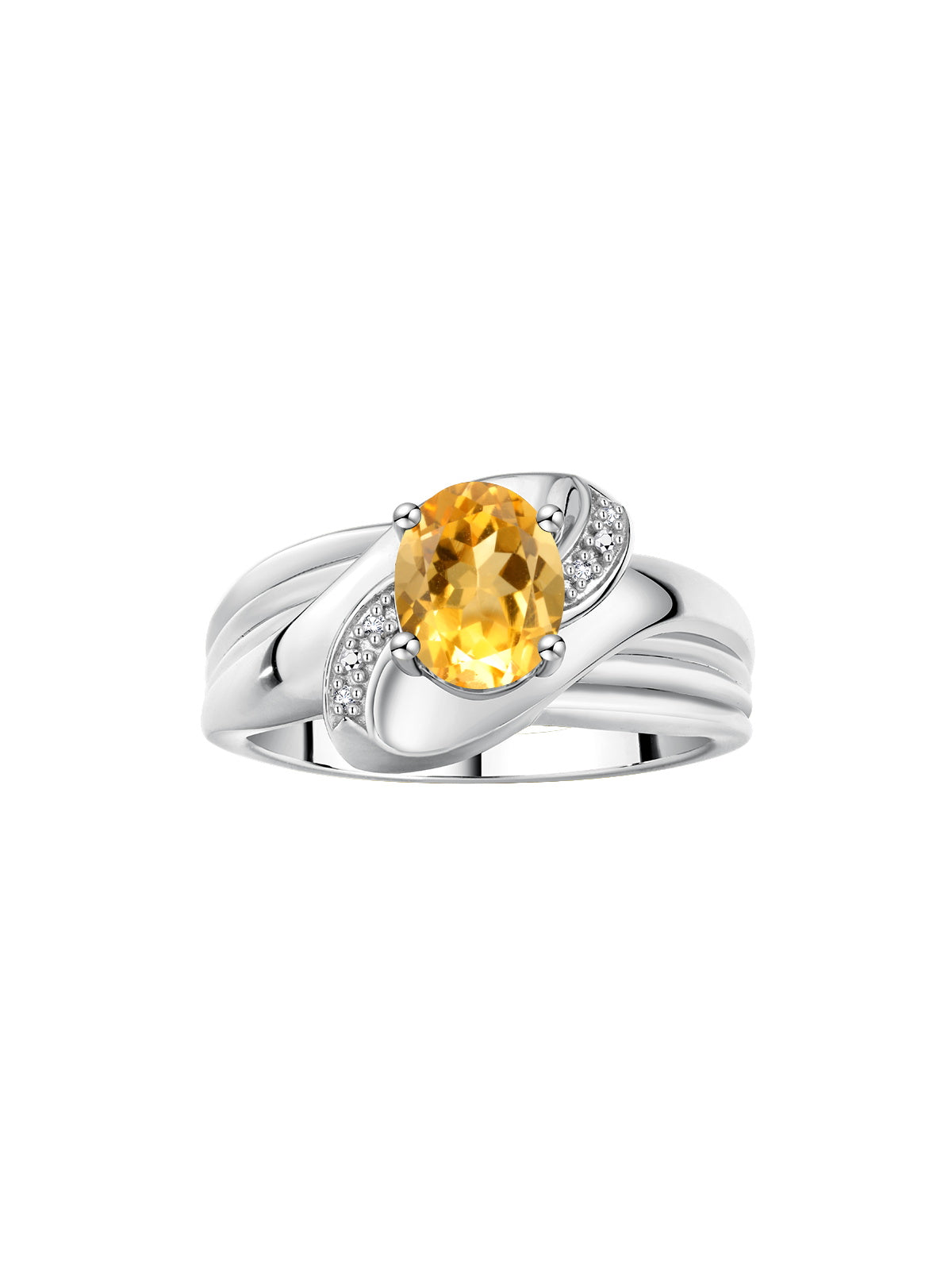 RYLOS Ring with Oval 9X7MM Gemstone & Diamonds - Classic Design Gem Jewelry for Women in Sterling Silver, Available in Sizes 5-10