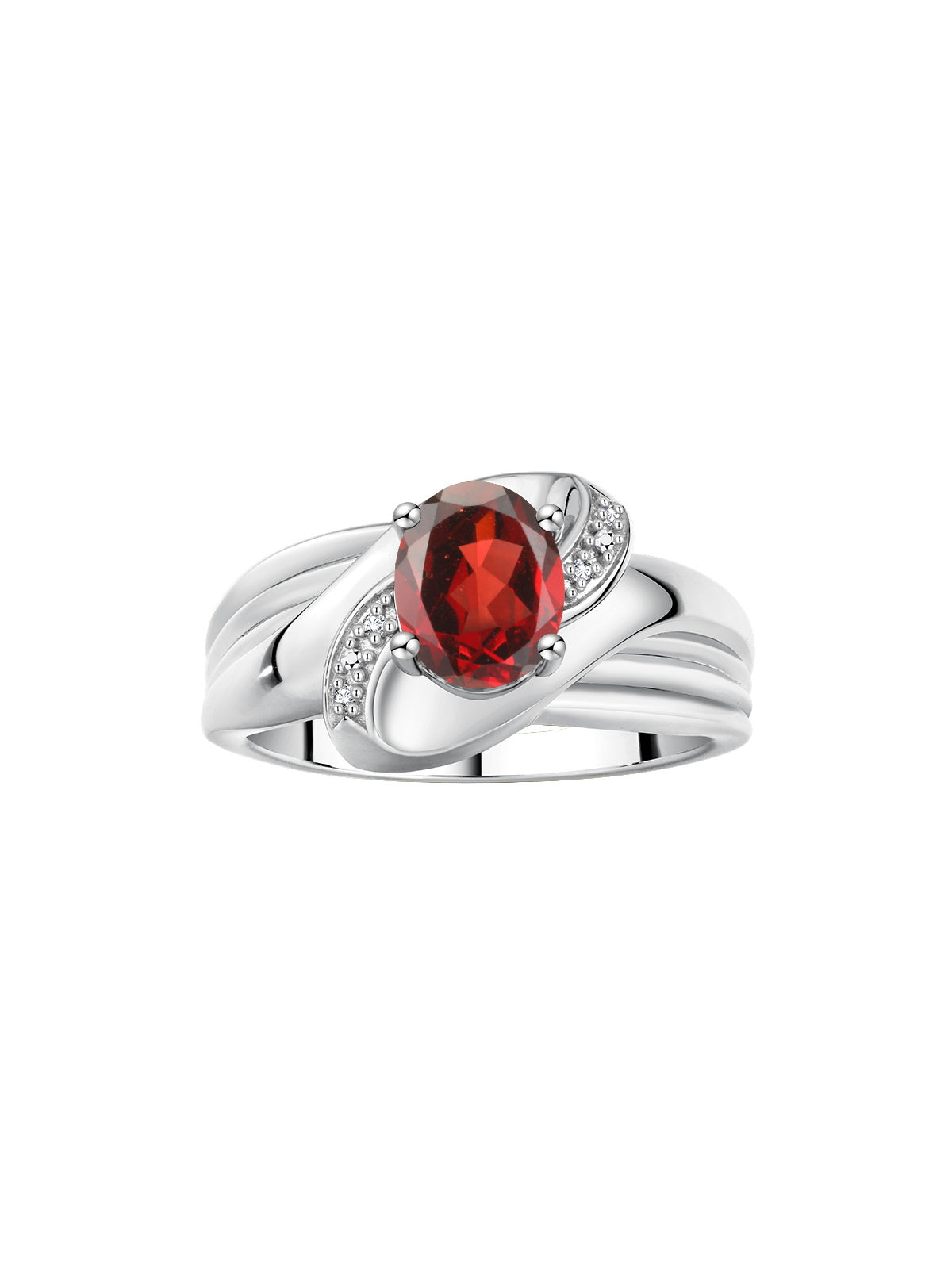 RYLOS Ring with Oval 9X7MM Gemstone & Diamonds - Classic Design Gem Jewelry for Women in Sterling Silver, Available in Sizes 5-10
