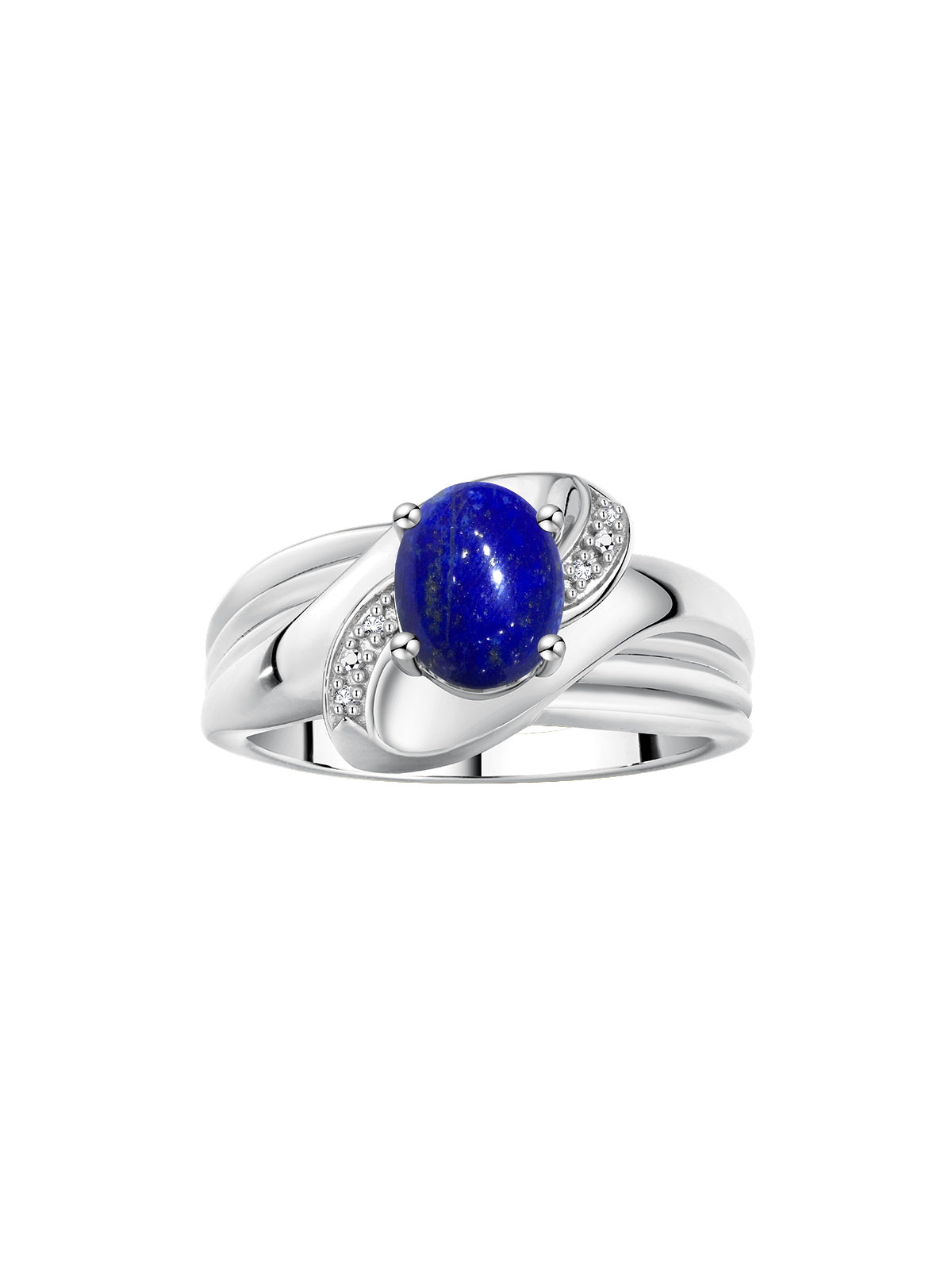 RYLOS Ring with Oval 9X7MM Gemstone & Diamonds - Classic Design Gem Jewelry for Women in Sterling Silver, Available in Sizes 5-10