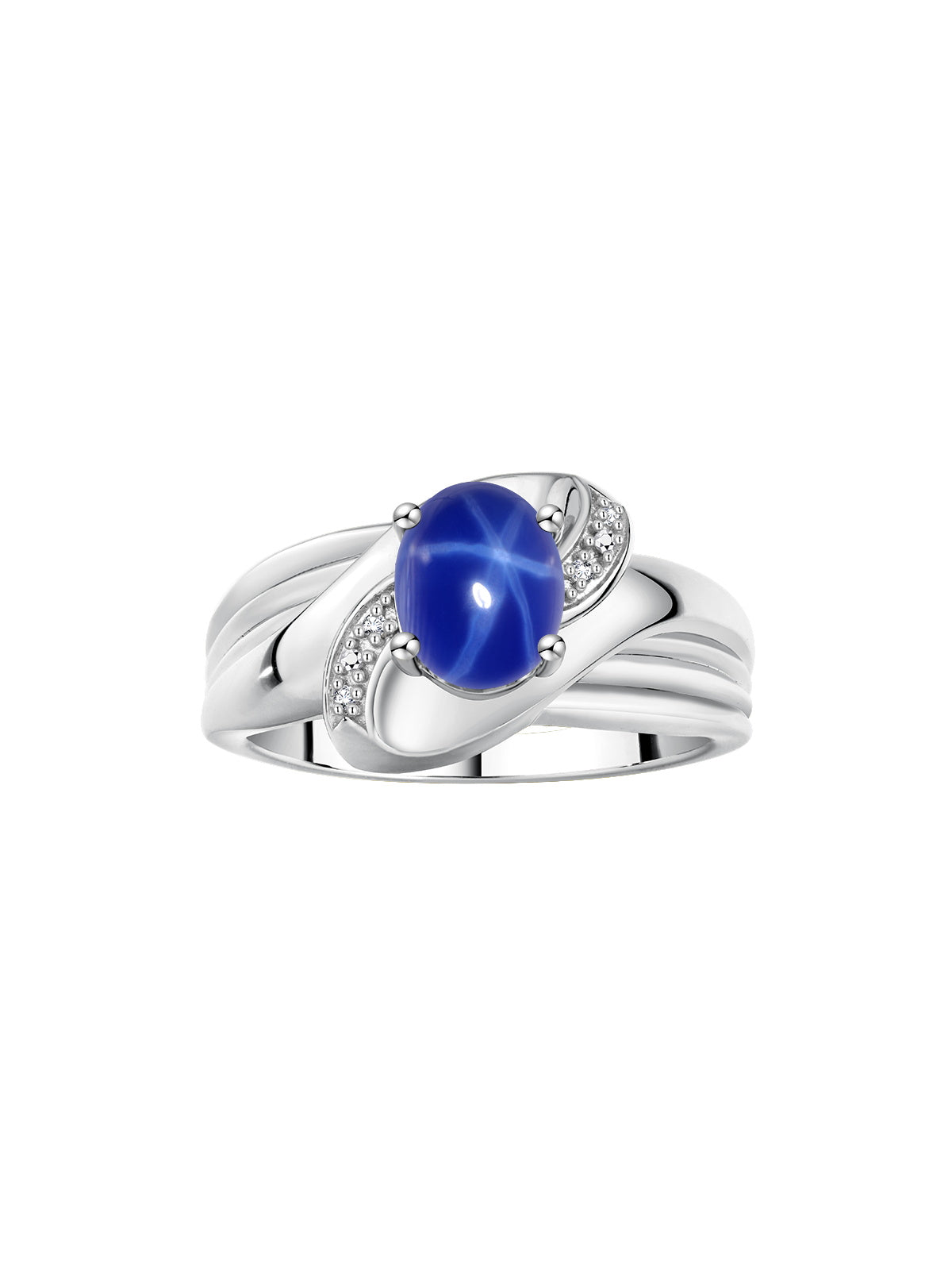 RYLOS Ring with Oval 9X7MM Gemstone & Diamonds - Classic Design Gem Jewelry for Women in Sterling Silver, Available in Sizes 5-10