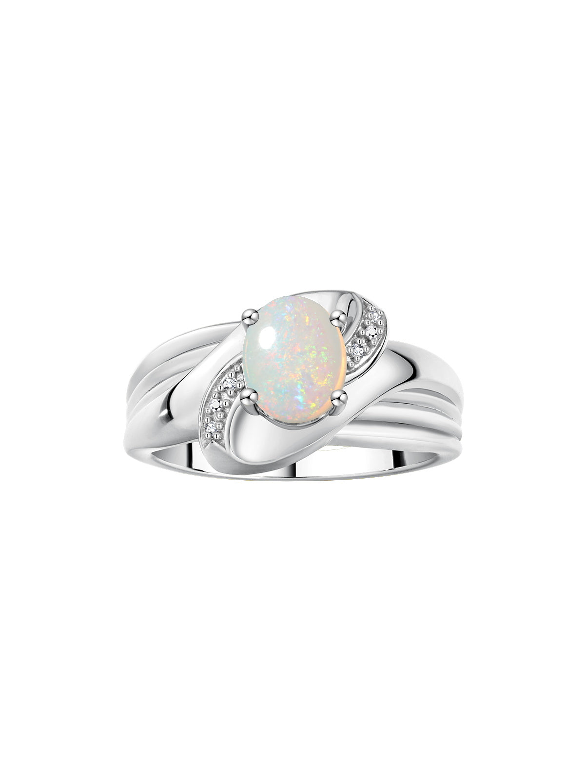 RYLOS Ring with Oval 9X7MM Gemstone & Diamonds - Classic Design Gem Jewelry for Women in Sterling Silver, Available in Sizes 5-10