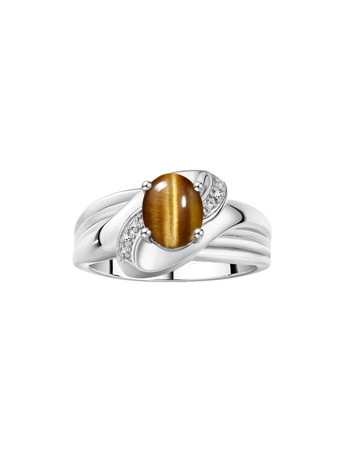 RYLOS Ring with Oval 9X7MM Gemstone & Diamonds - Classic Design Gem Jewelry for Women in Sterling Silver, Available in Sizes 5-10