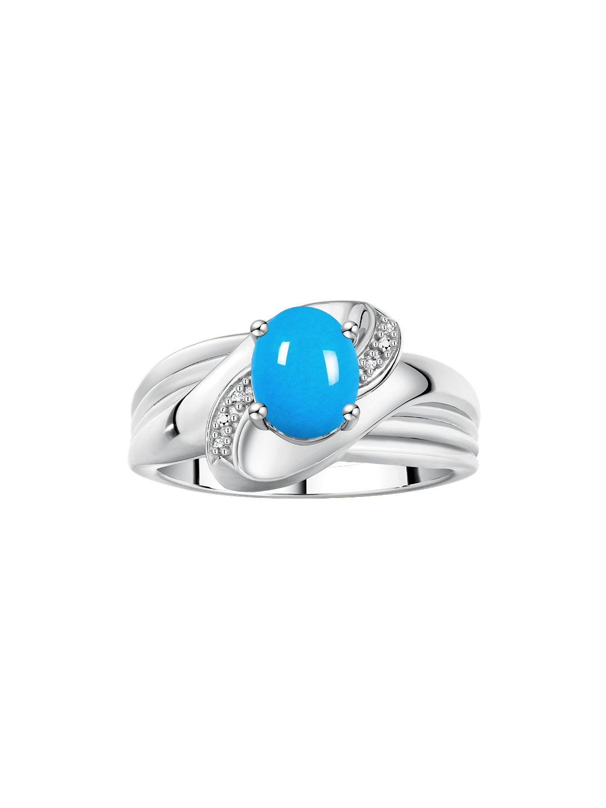 RYLOS Ring with Oval 9X7MM Gemstone & Diamonds - Classic Design Gem Jewelry for Women in Sterling Silver, Available in Sizes 5-10