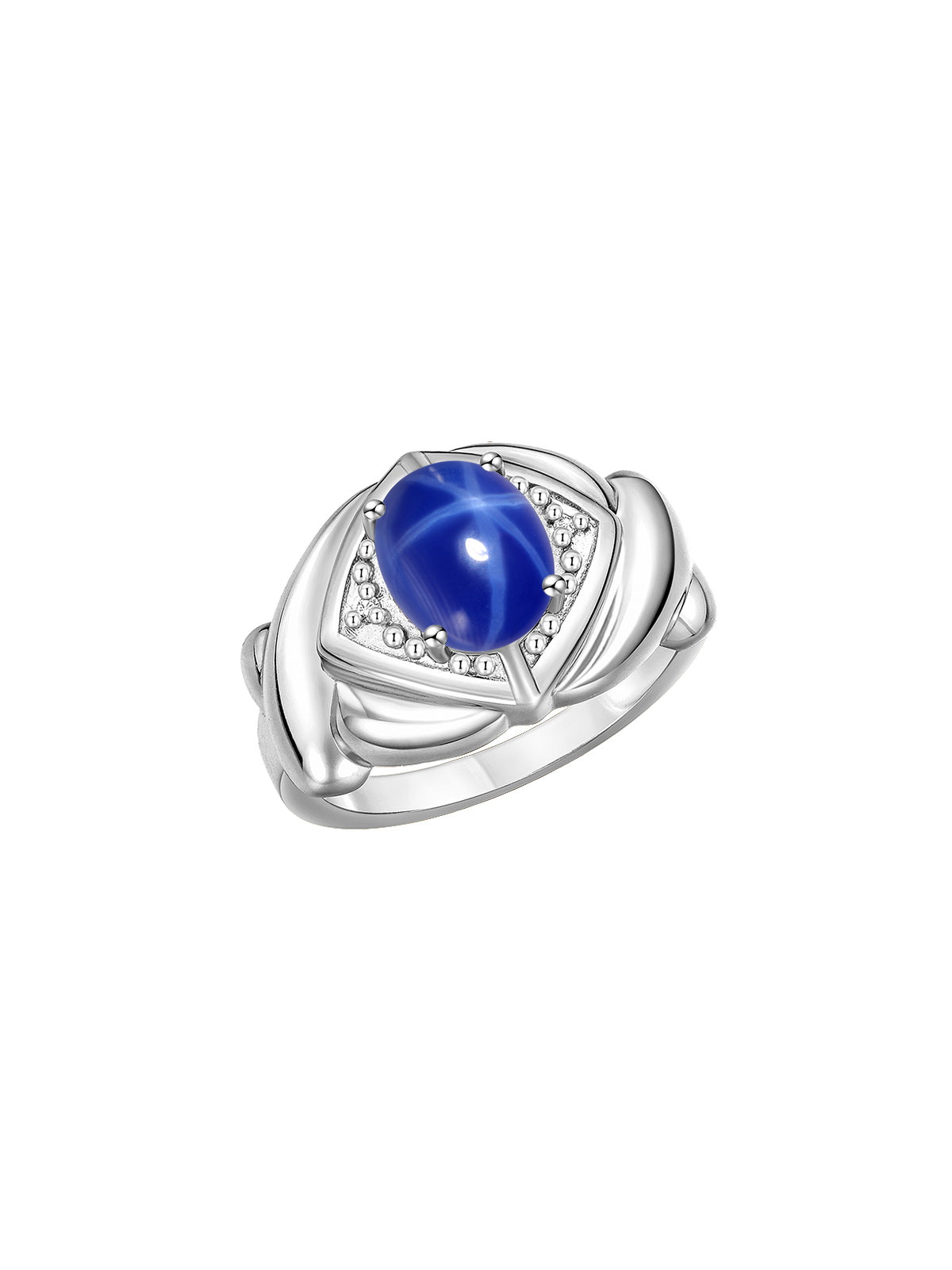 RYLOS Hugs & Kisses XOXO Ring with 9X7MM Gemstone & Diamonds - Expressive Color Stone Jewelry for Women in Sterling Silver, Sizes 5-13