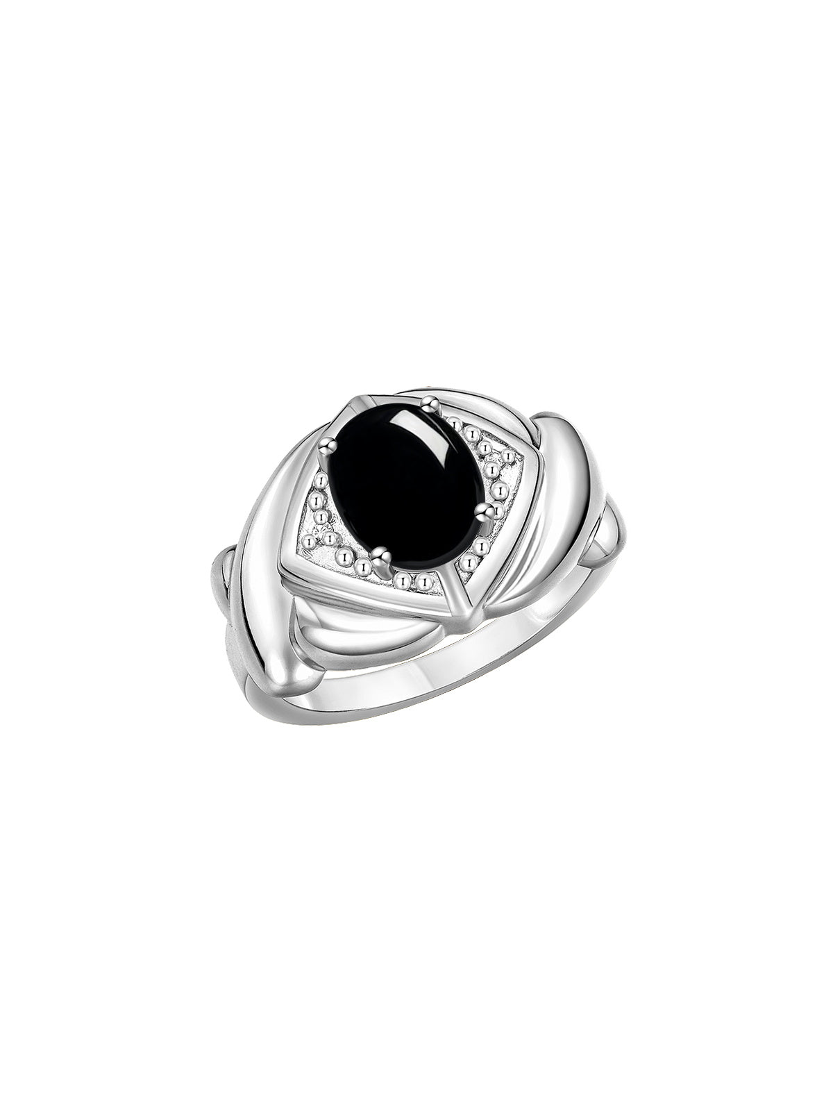 RYLOS Hugs & Kisses XOXO Ring with 9X7MM Gemstone & Diamonds - Expressive Color Stone Jewelry for Women in Sterling Silver, Sizes 5-13