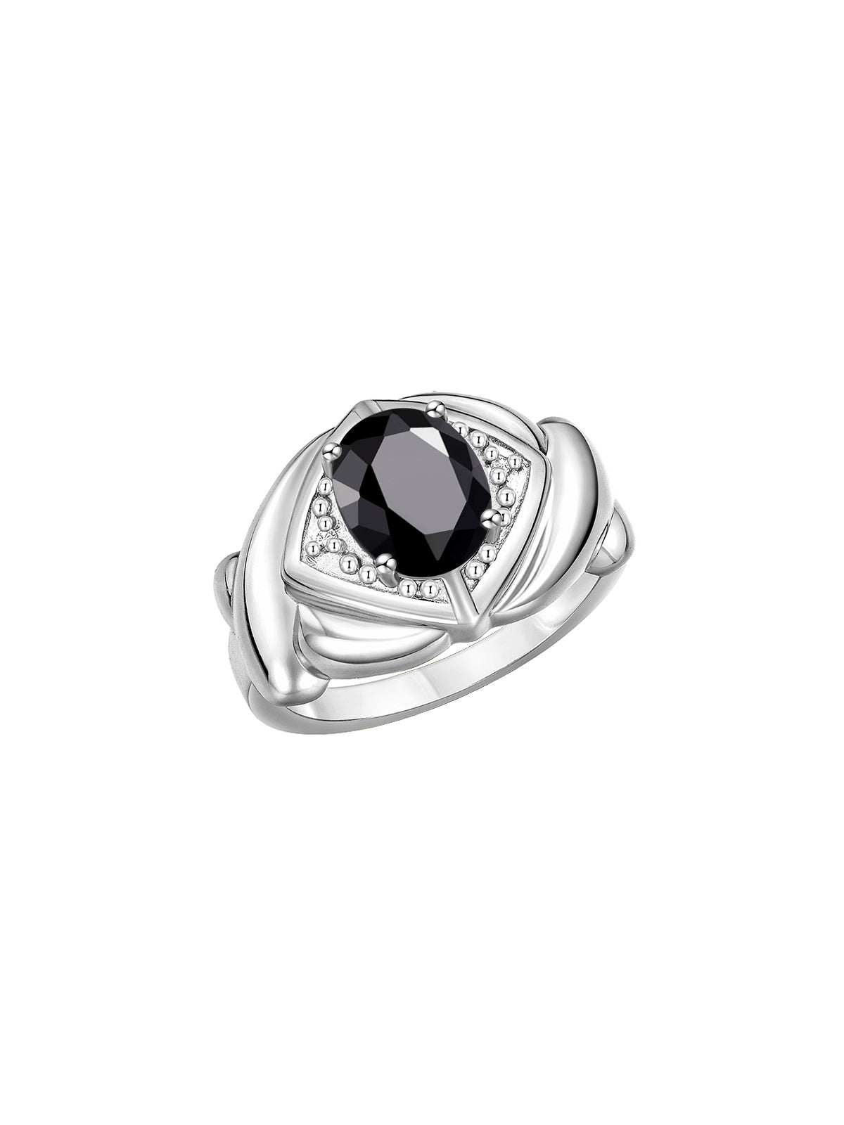 RYLOS Hugs & Kisses XOXO Ring with 9X7MM Gemstone & Diamonds - Expressive Color Stone Jewelry for Women in Sterling Silver, Sizes 5-13