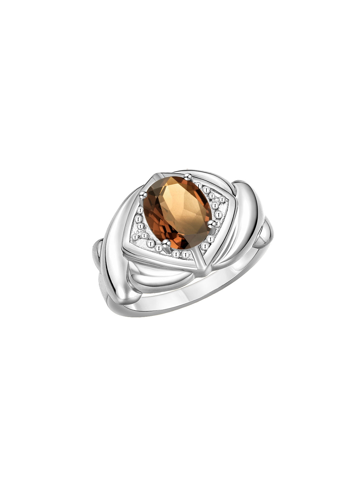 RYLOS Hugs & Kisses XOXO Ring with 9X7MM Gemstone & Diamonds - Expressive Color Stone Jewelry for Women in Sterling Silver, Sizes 5-13