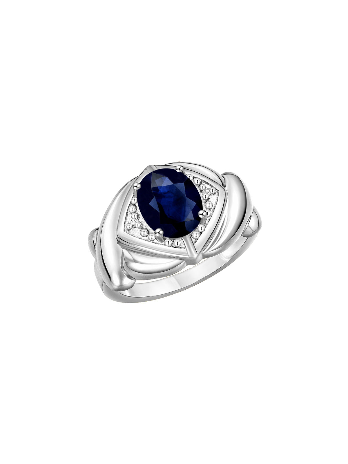 RYLOS Hugs & Kisses XOXO Ring with 9X7MM Gemstone & Diamonds - Expressive Color Stone Jewelry for Women in Sterling Silver, Sizes 5-13