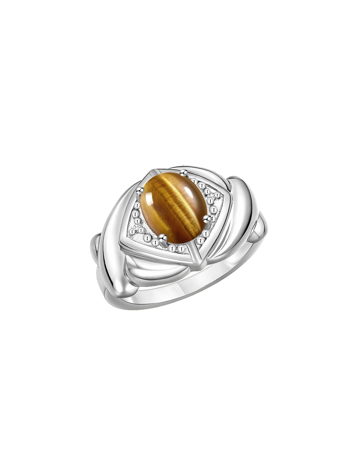 RYLOS Hugs & Kisses XOXO Ring with 9X7MM Gemstone & Diamonds - Expressive Color Stone Jewelry for Women in Sterling Silver, Sizes 5-13