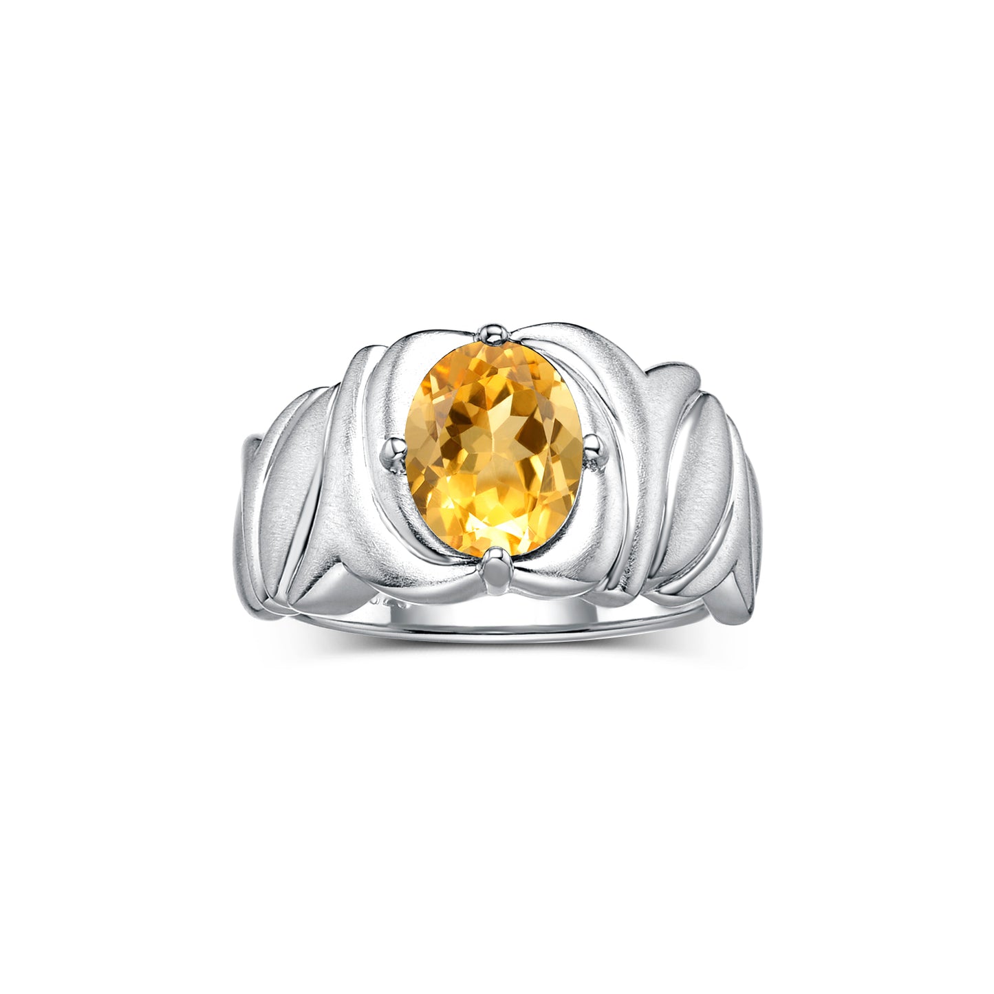 RYLOS Solitaire 9X7MM Oval Gemstone Ring with Satin Finish Band Sterling Silver Birthstone Rings Size 5-10