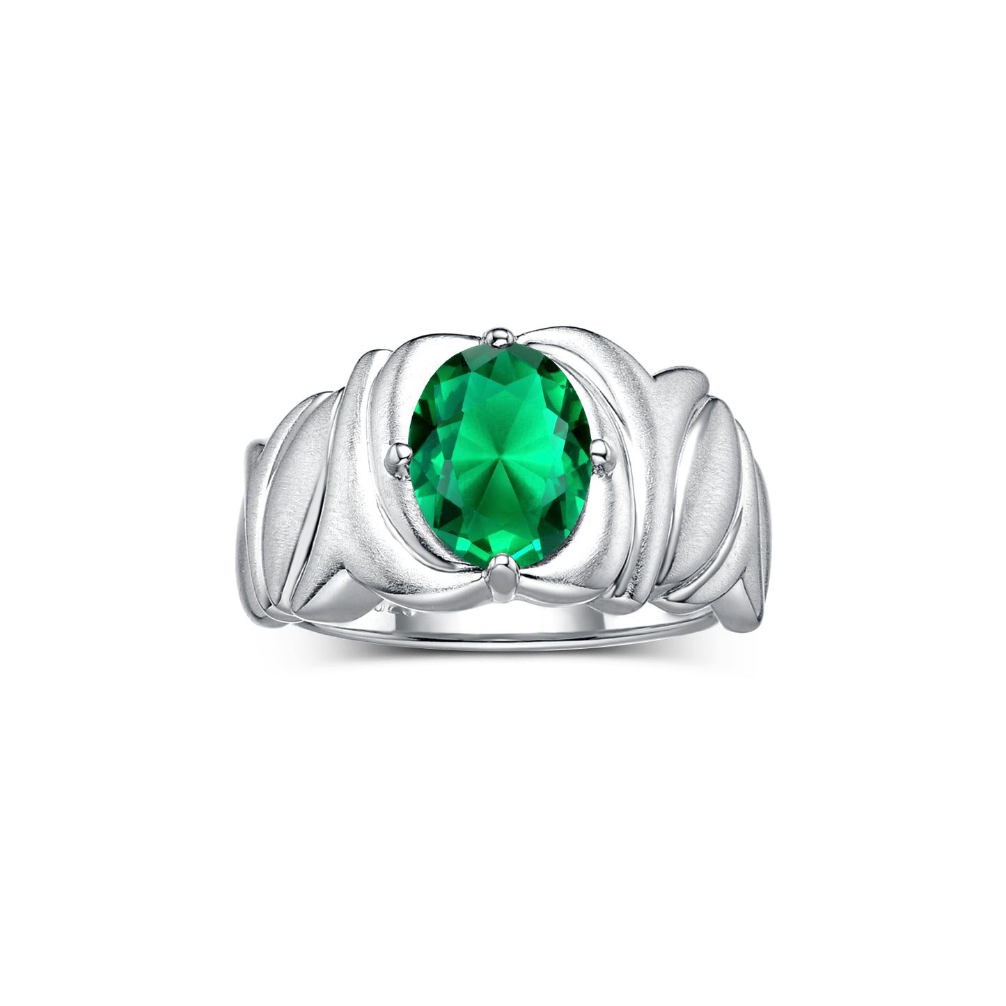 RYLOS Solitaire 9X7MM Oval Gemstone Ring with Satin Finish Band Sterling Silver Birthstone Rings Size 5-10