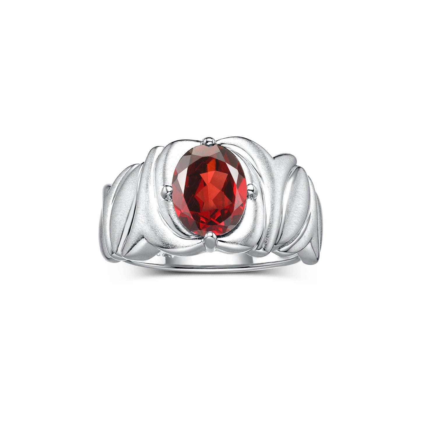 RYLOS Solitaire 9X7MM Oval Gemstone Ring with Satin Finish Band Sterling Silver Birthstone Rings Size 5-10