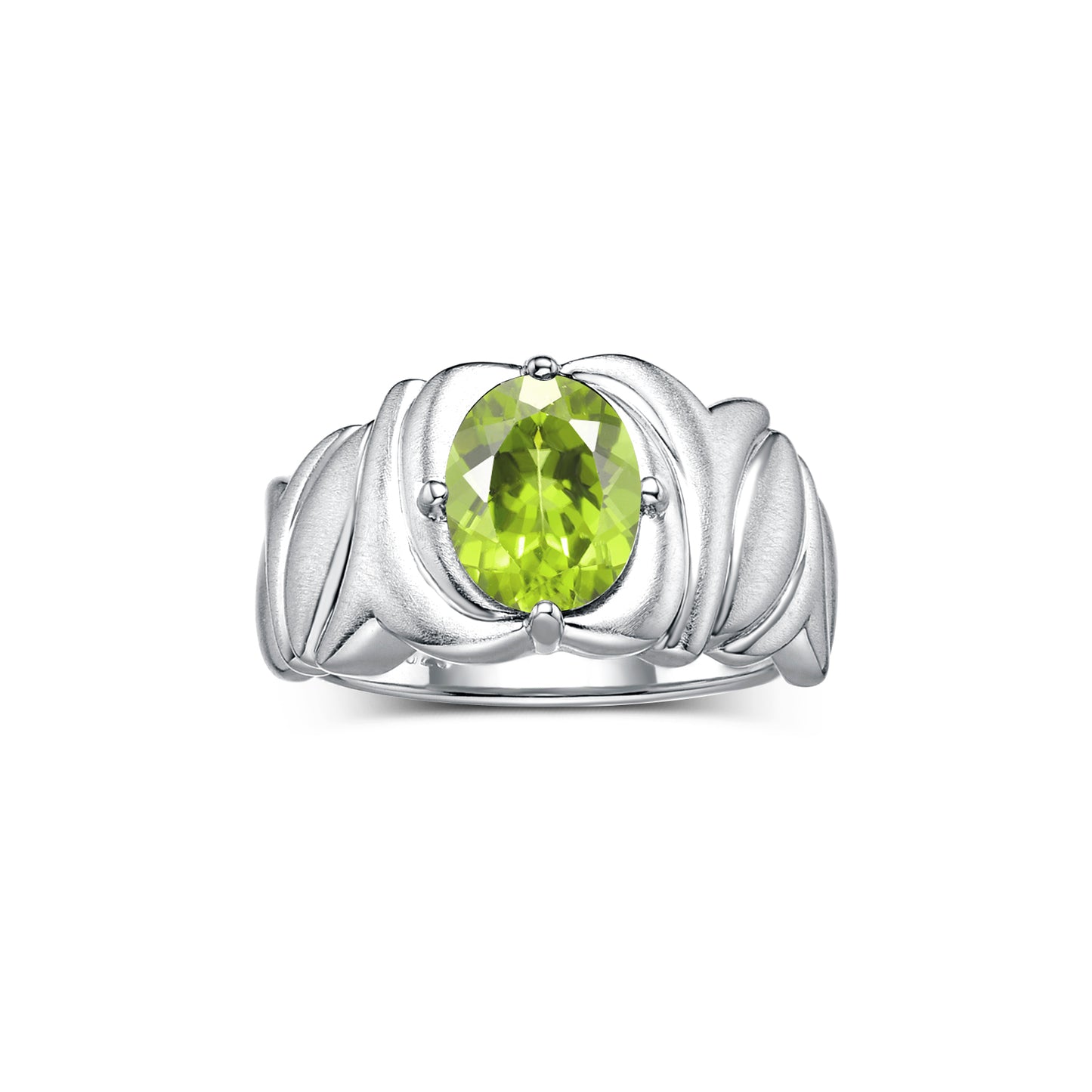 RYLOS Solitaire 9X7MM Oval Gemstone Ring with Satin Finish Band Sterling Silver Birthstone Rings Size 5-10