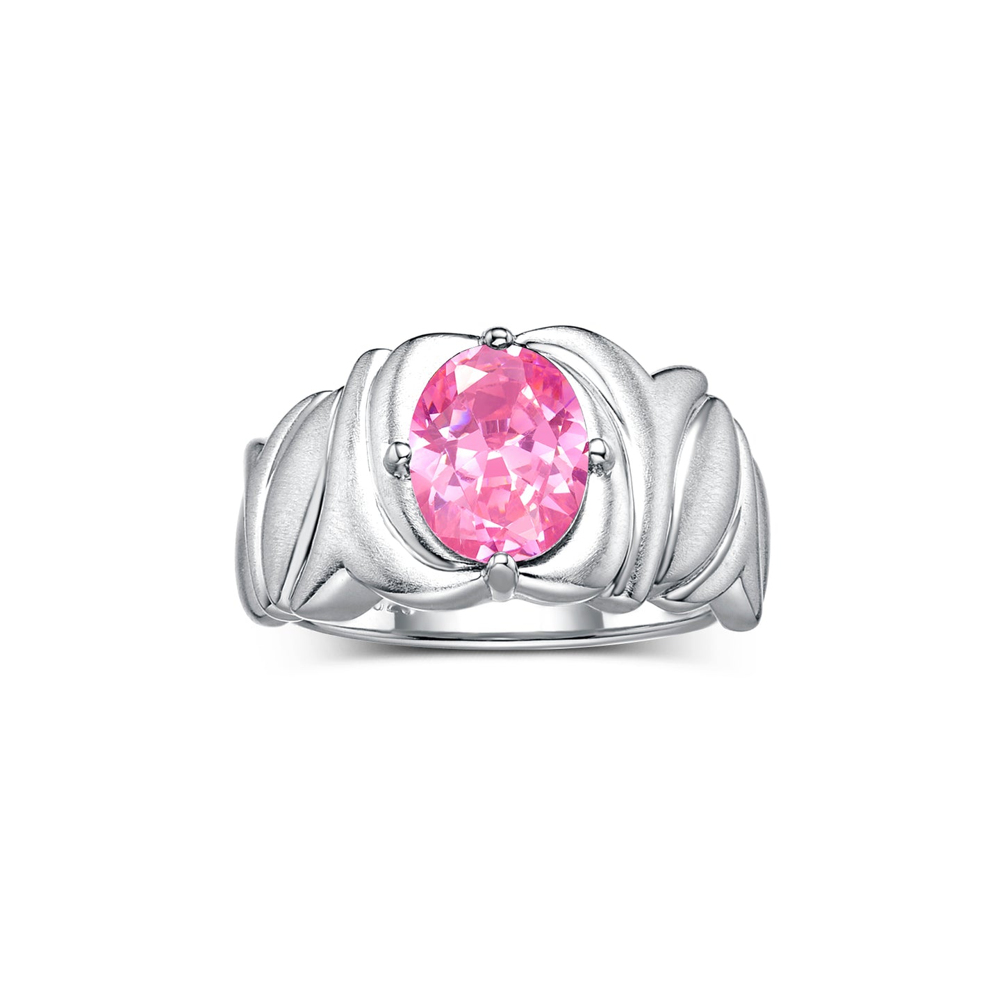 RYLOS Solitaire 9X7MM Oval Gemstone Ring with Satin Finish Band Sterling Silver Birthstone Rings Size 5-10