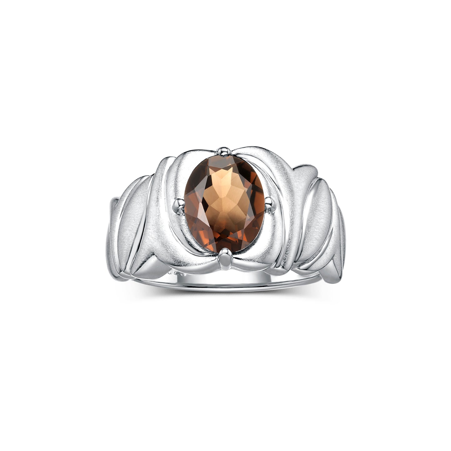 RYLOS Solitaire 9X7MM Oval Gemstone Ring with Satin Finish Band Sterling Silver Birthstone Rings Size 5-10