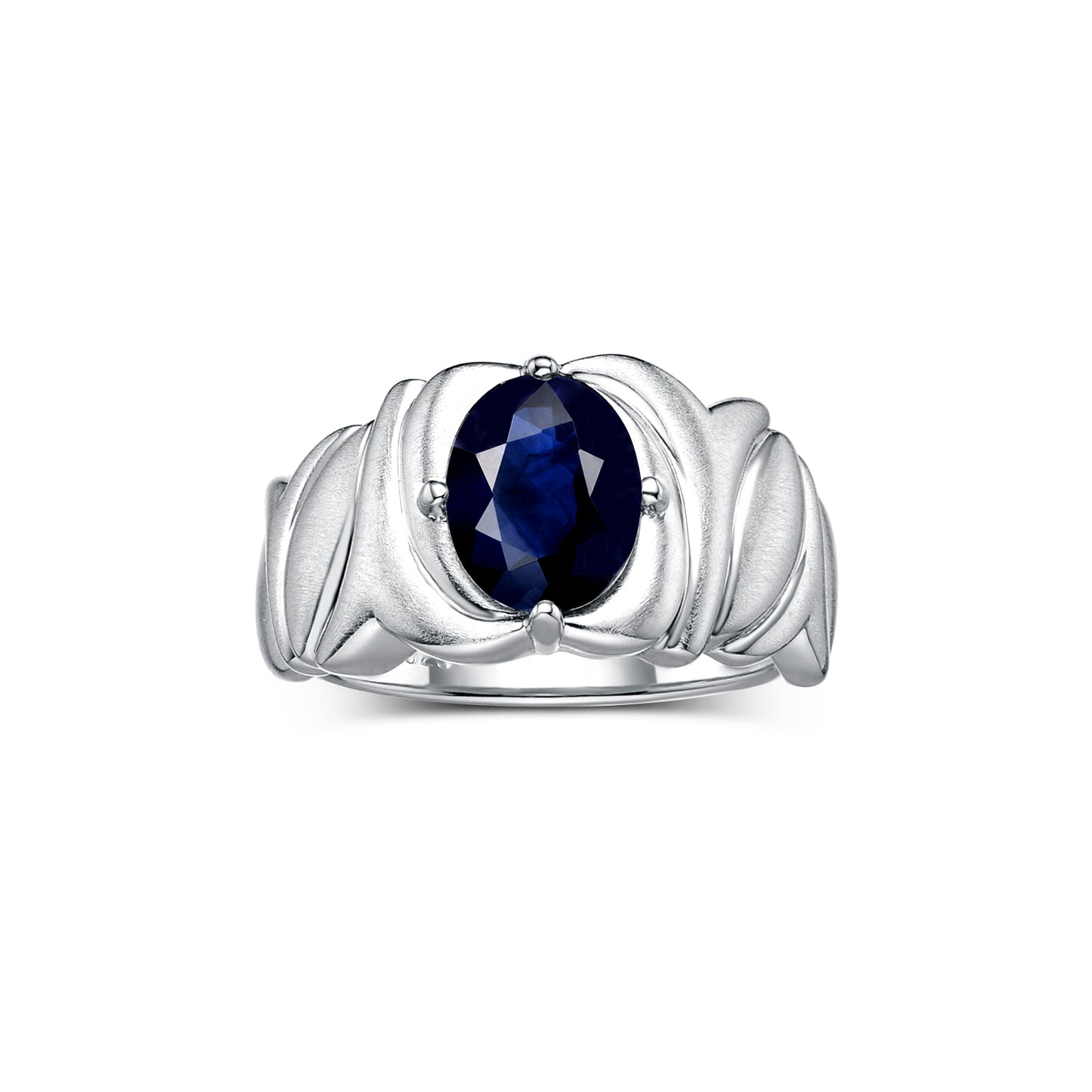 RYLOS Solitaire 9X7MM Oval Gemstone Ring with Satin Finish Band Sterling Silver Birthstone Rings Size 5-10