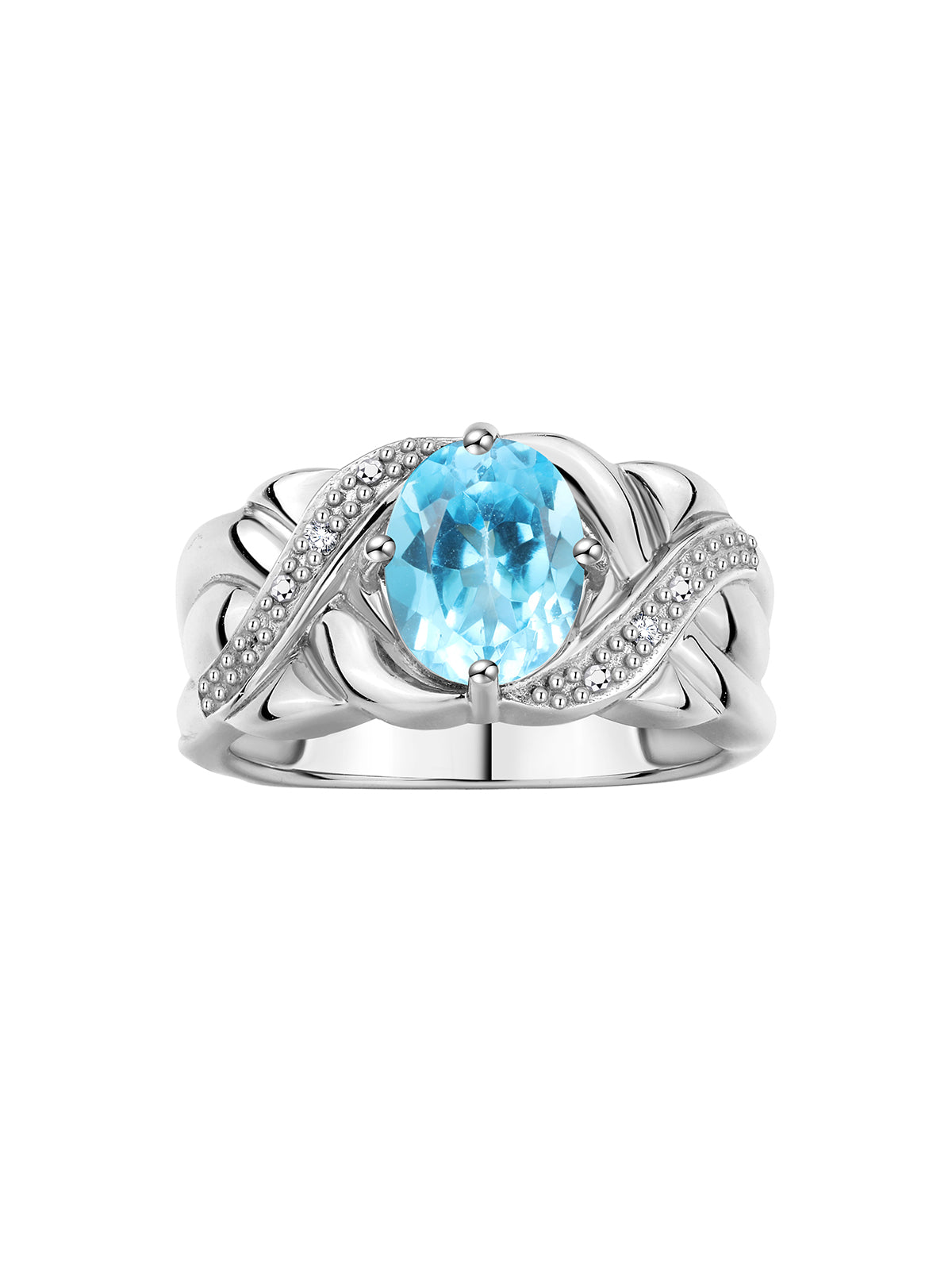 RYLOS Classic Ring with 9X7MM Oval Gemstone & Diamonds Radiant Birthstone Color Stone Jewelry for Women in Sterling Silver Available in Sizes 5-13