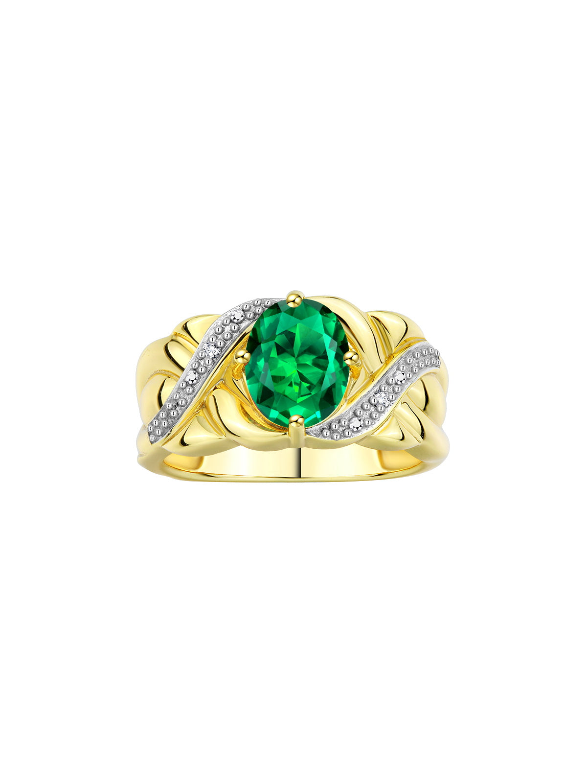 RYLOS 14K Yellow Gold Classic Ringith 9X7MM Oval Gemstone & Sparkling Diamondsxquisite Gem Jewelry for Womenvailable in Sizes 5-10
