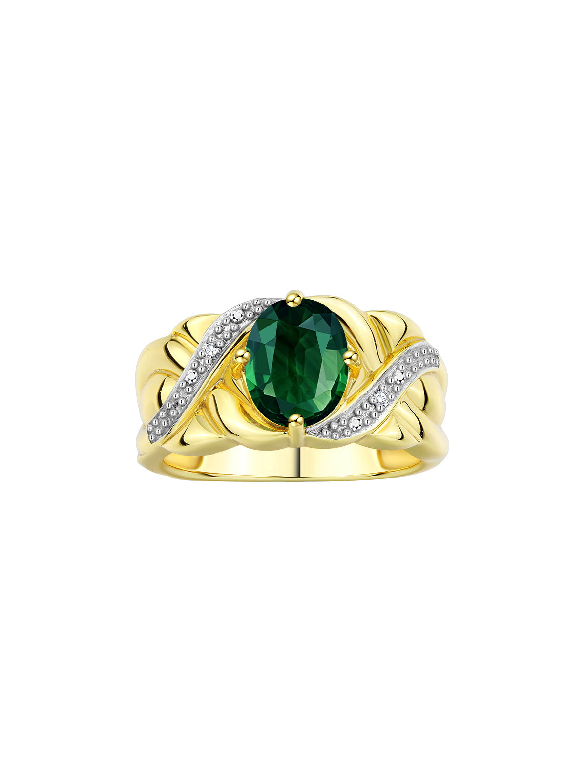 RYLOS Classic Ring with 9X7MM Oval Gemstone & Diamonds Radiant Birthstone Color Stone Jewelry for Women In Yellow Gold Plated Silver Available in Sizes 5-13
