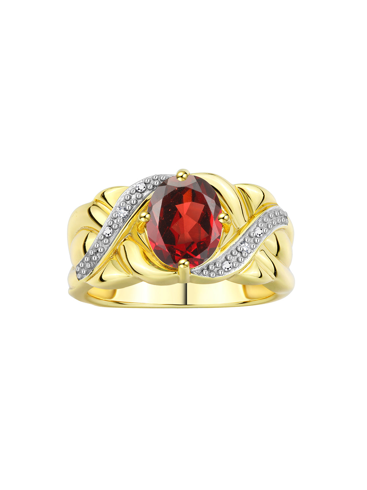 RYLOS Classic Ring with 9X7MM Oval Gemstone & Diamonds Radiant Birthstone Color Stone Jewelry for Women In Yellow Gold Plated Silver Available in Sizes 5-13
