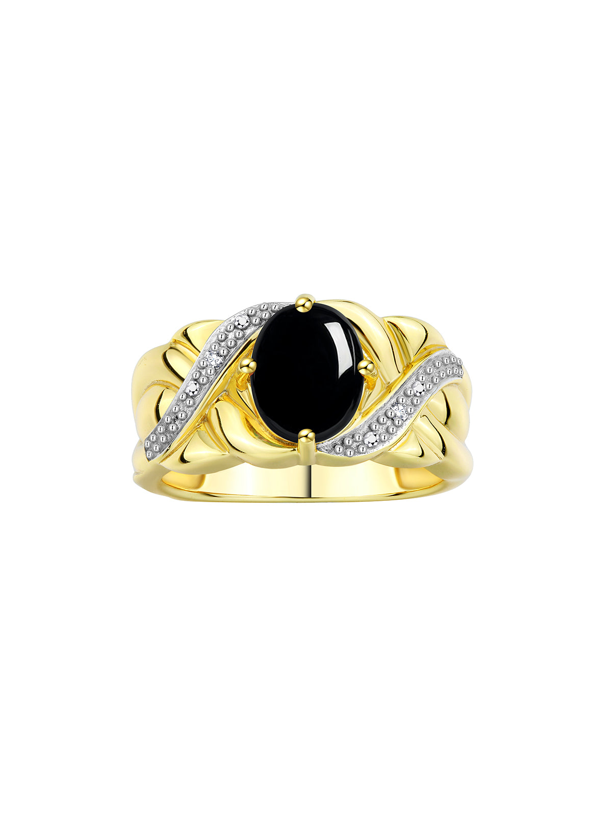 RYLOS 14K Yellow Gold Classic Ringith 9X7MM Oval Gemstone & Sparkling Diamondsxquisite Gem Jewelry for Womenvailable in Sizes 5-10