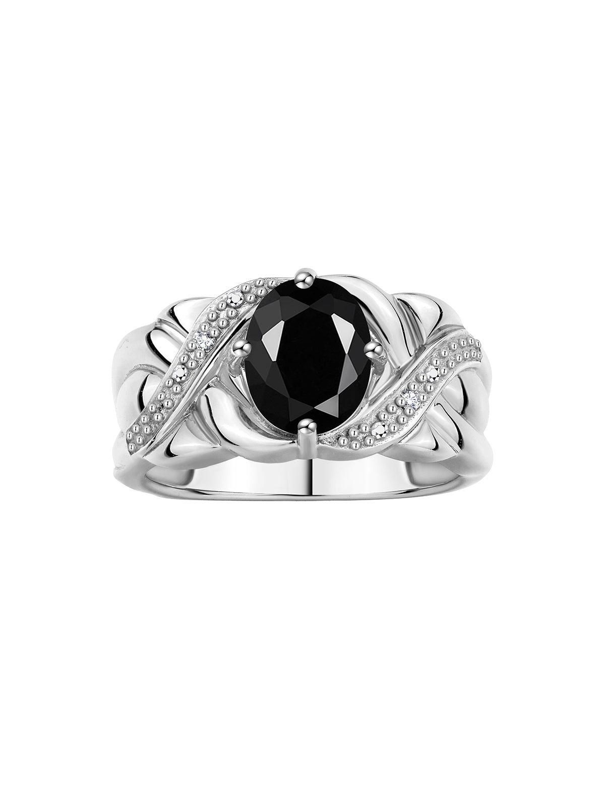 RYLOS 14K White Gold Classic Ring with 9X7MM Oval Gemstone & Sparkling Diamonds Exquisite Gem Jewelry for Women Available in Sizes 5-10