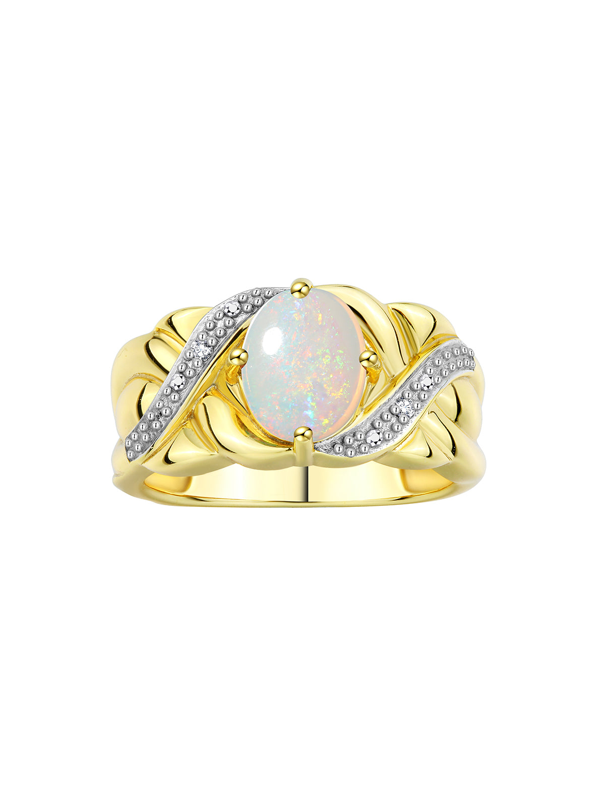 RYLOS 14K Yellow Gold Classic Ringith 9X7MM Oval Gemstone & Sparkling Diamondsxquisite Gem Jewelry for Womenvailable in Sizes 5-10