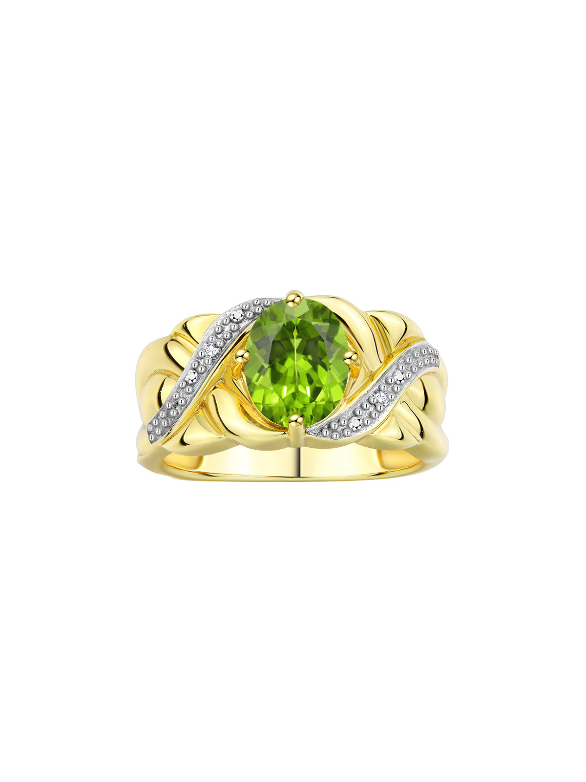 RYLOS Classic Ring with 9X7MM Oval Gemstone & Diamonds Radiant Birthstone Color Stone Jewelry for Women In Yellow Gold Plated Silver Available in Sizes 5-13