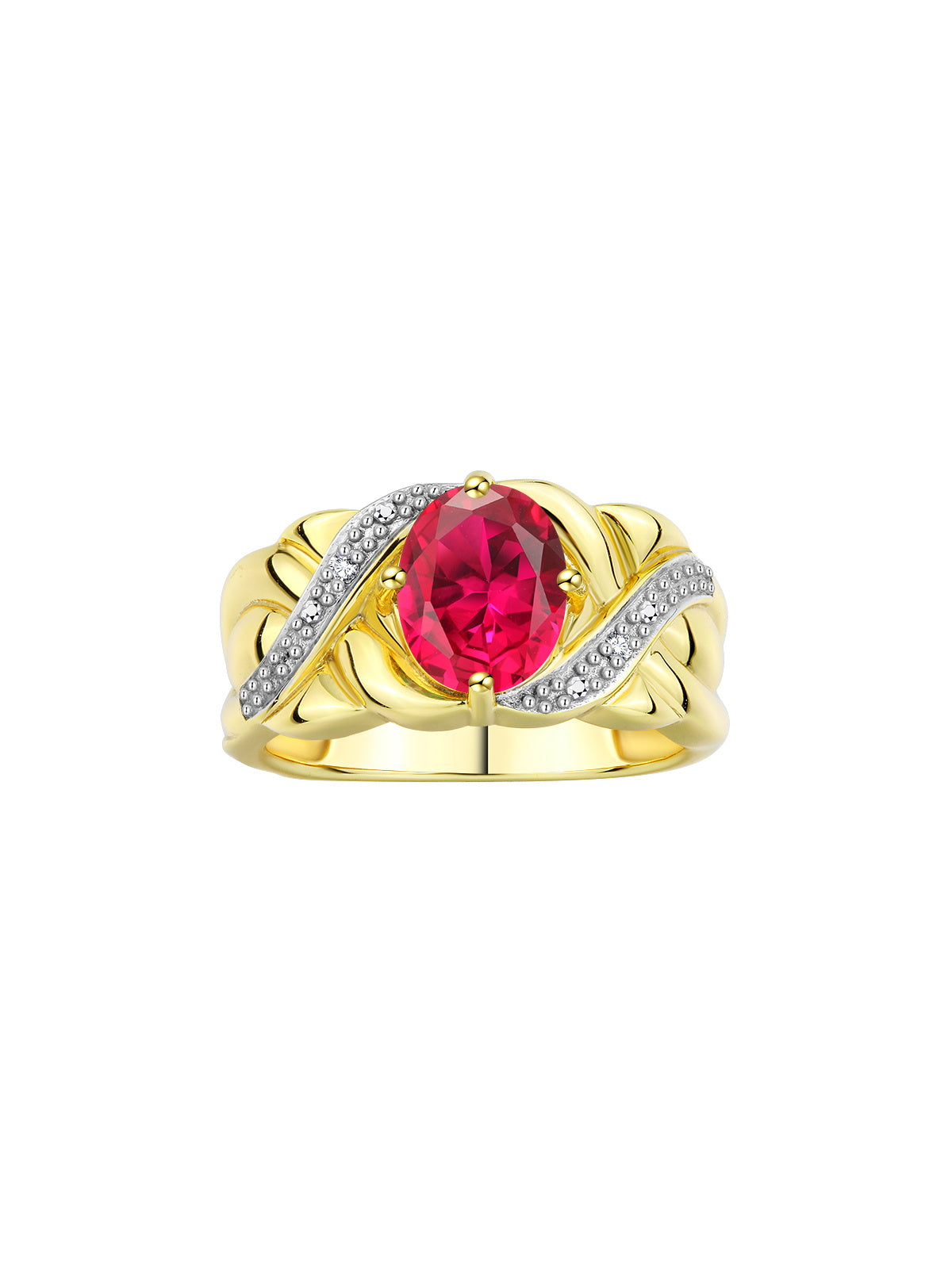 RYLOS Classic Ring with 9X7MM Oval Gemstone & Diamonds Radiant Birthstone Color Stone Jewelry for Women In Yellow Gold Plated Silver Available in Sizes 5-13