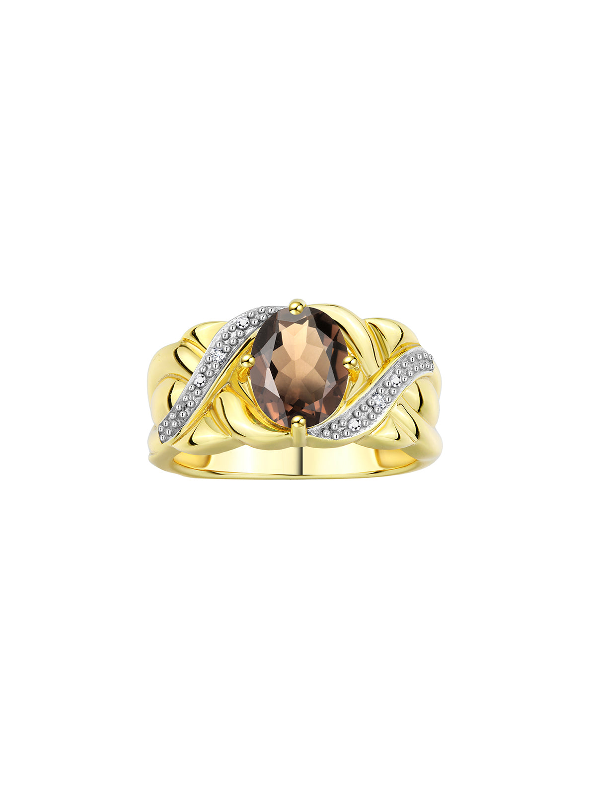 RYLOS 14K Yellow Gold Classic Ringith 9X7MM Oval Gemstone & Sparkling Diamondsxquisite Gem Jewelry for Womenvailable in Sizes 5-10