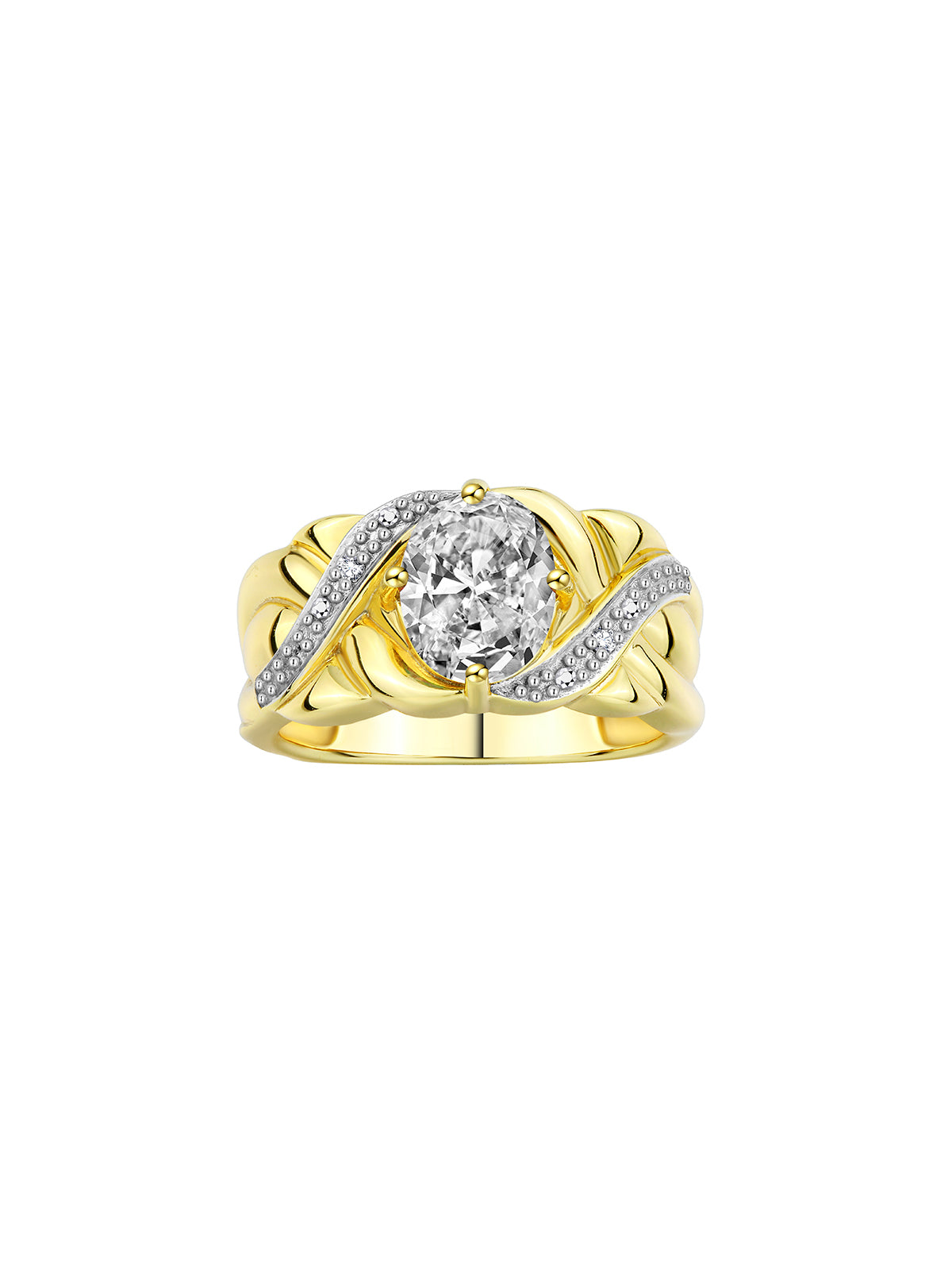 RYLOS Classic Ring with 9X7MM Oval Gemstone & Diamonds Radiant Birthstone Color Stone Jewelry for Women In Yellow Gold Plated Silver Available in Sizes 5-13