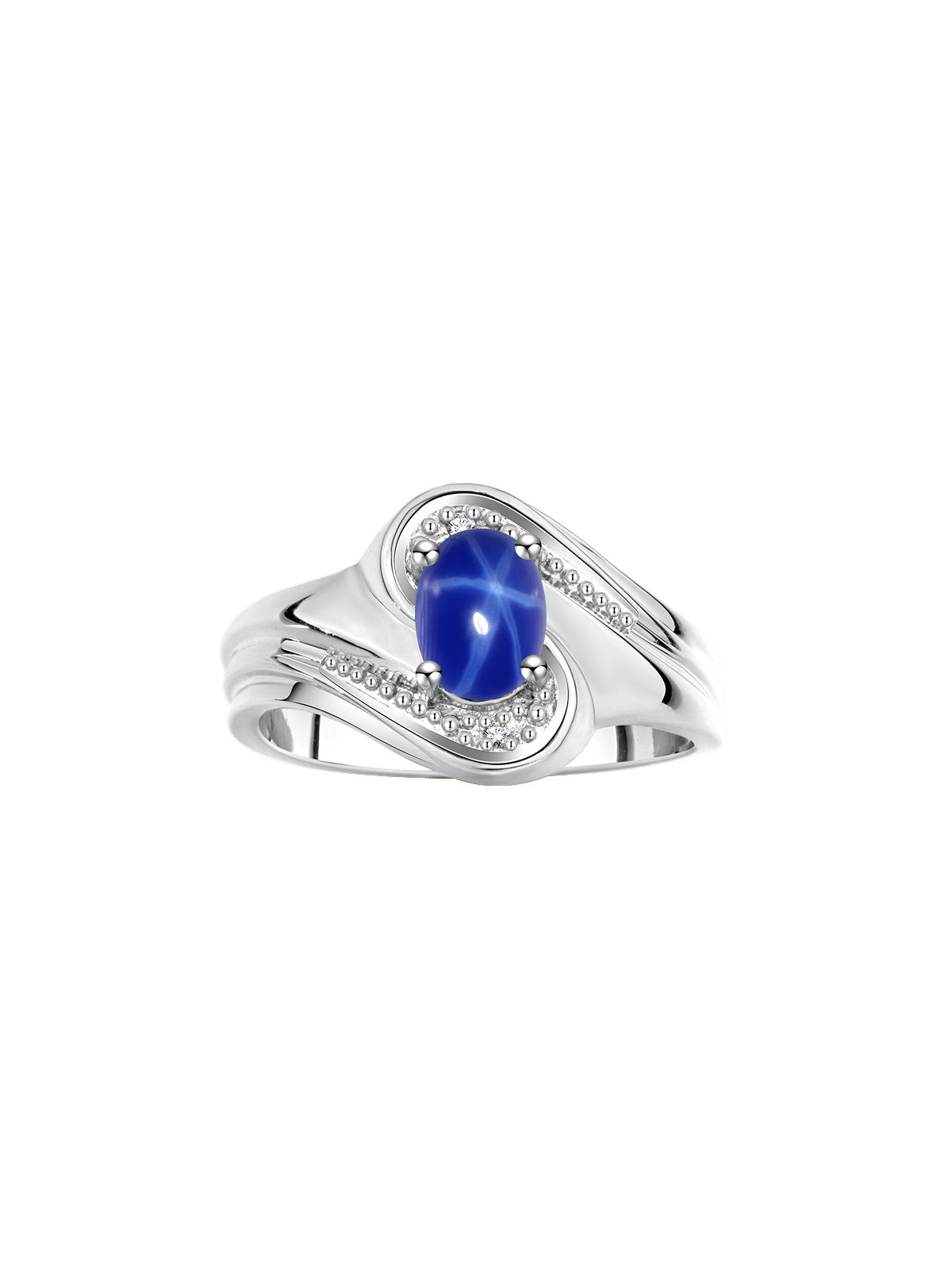 RYLOS Designer Swirl Style Ring Sterling Silver 925 : 7X5MM Oval Gemstone & Diamond Accent - Birthstone Jewelry for Women - Available in Sizes 5-10.