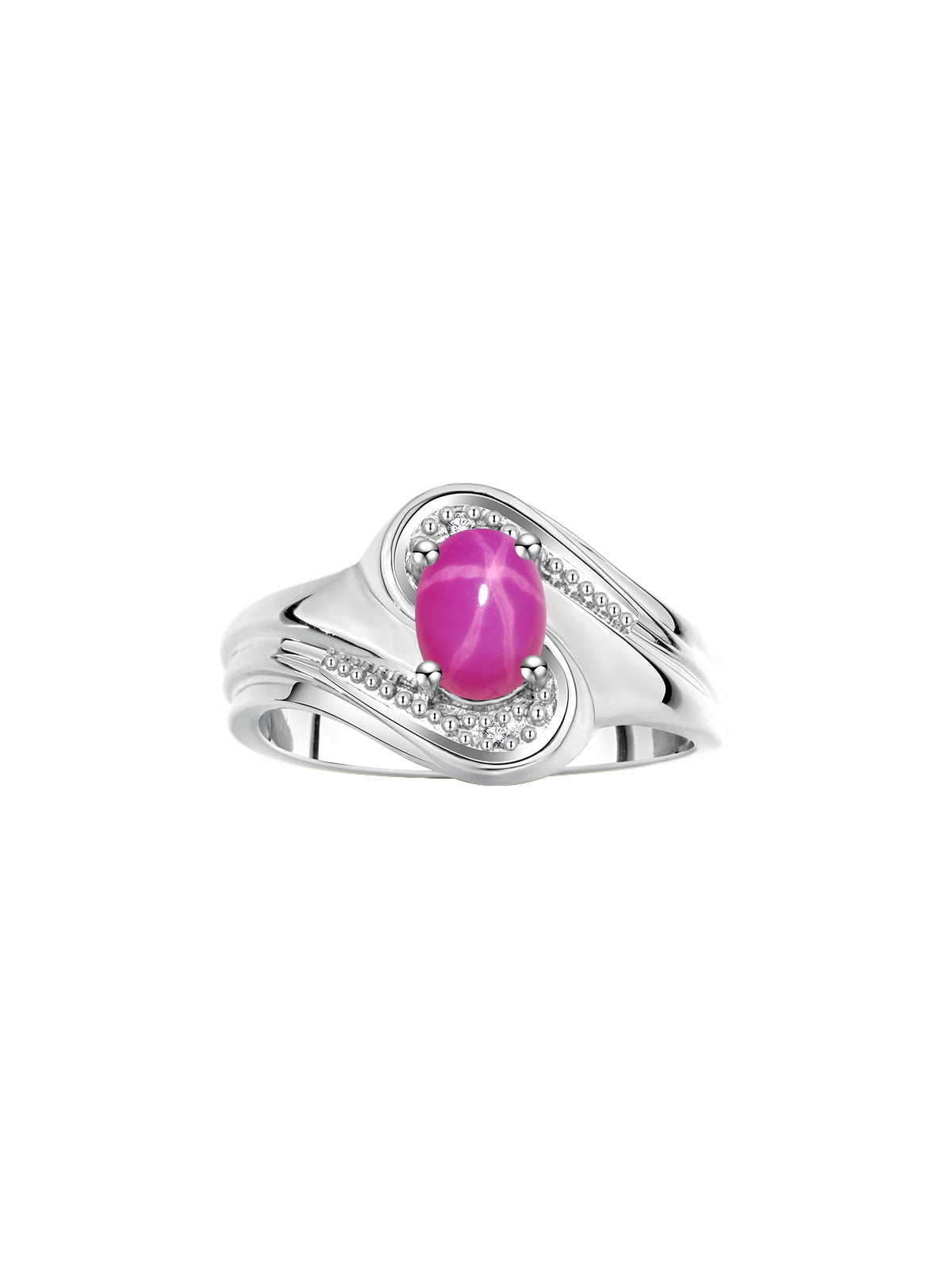 RYLOS Designer Swirl Style Ring Sterling Silver 925 : 7X5MM Oval Gemstone & Diamond Accent - Birthstone Jewelry for Women - Available in Sizes 5-10.
