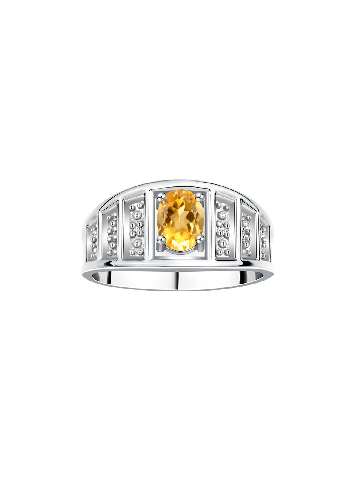 RYLOS Classic Style Ring with 7X5MM Oval Gemstone & Diamond Accent Elegant Birthstone Jewelry for Women and  in Sterling Silver Available in Sizes 5-10