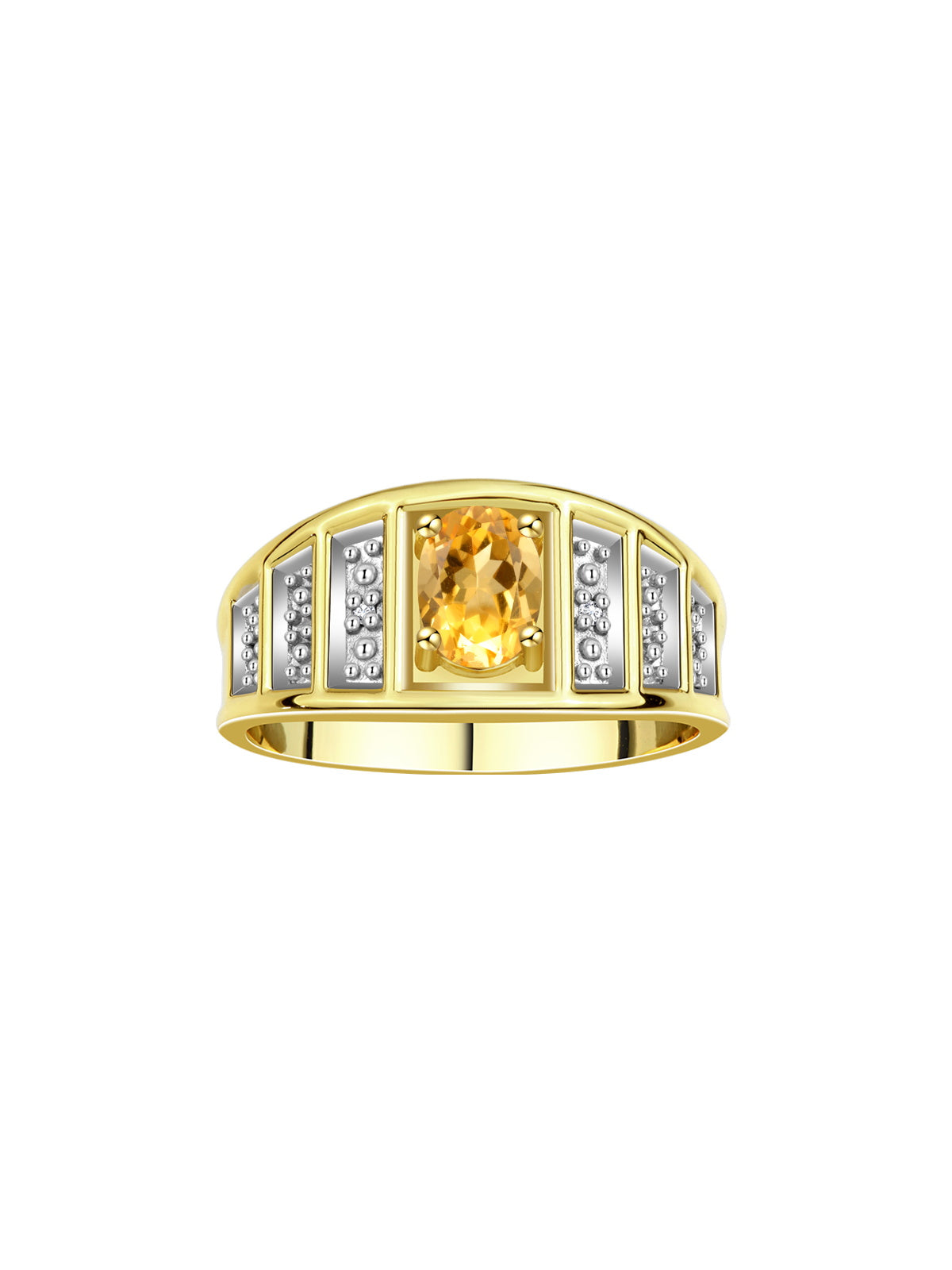 RYLOS 14K Yellow Gold Classic Style Ring with 7X5MM Oval Gemstone & Diamond Accent Elegant Birthstone Jewelry for Women and  Available in Sizes 5-10