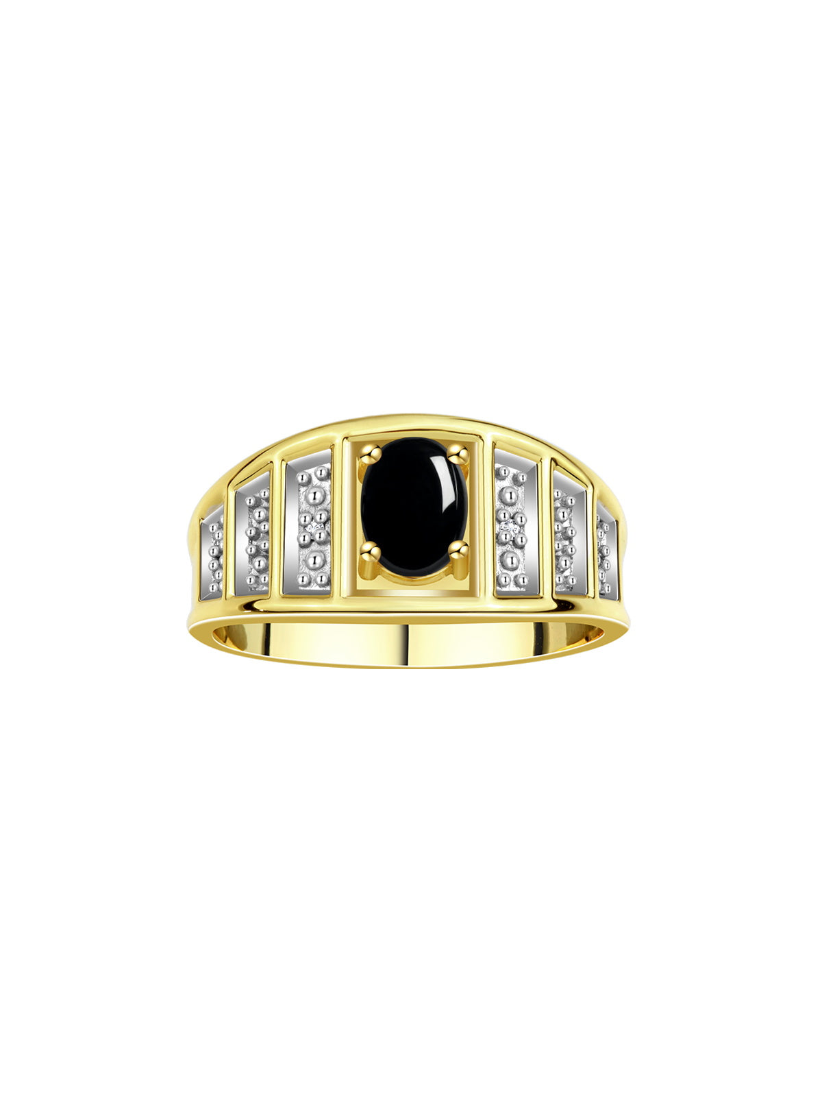 RYLOS Classic Style Ring with 7X5MM Oval Gemstone & Diamond Accent Elegant Birthstone Jewelry for Women and  in Yellow Gold Plated Silver Available in Sizes 5-10